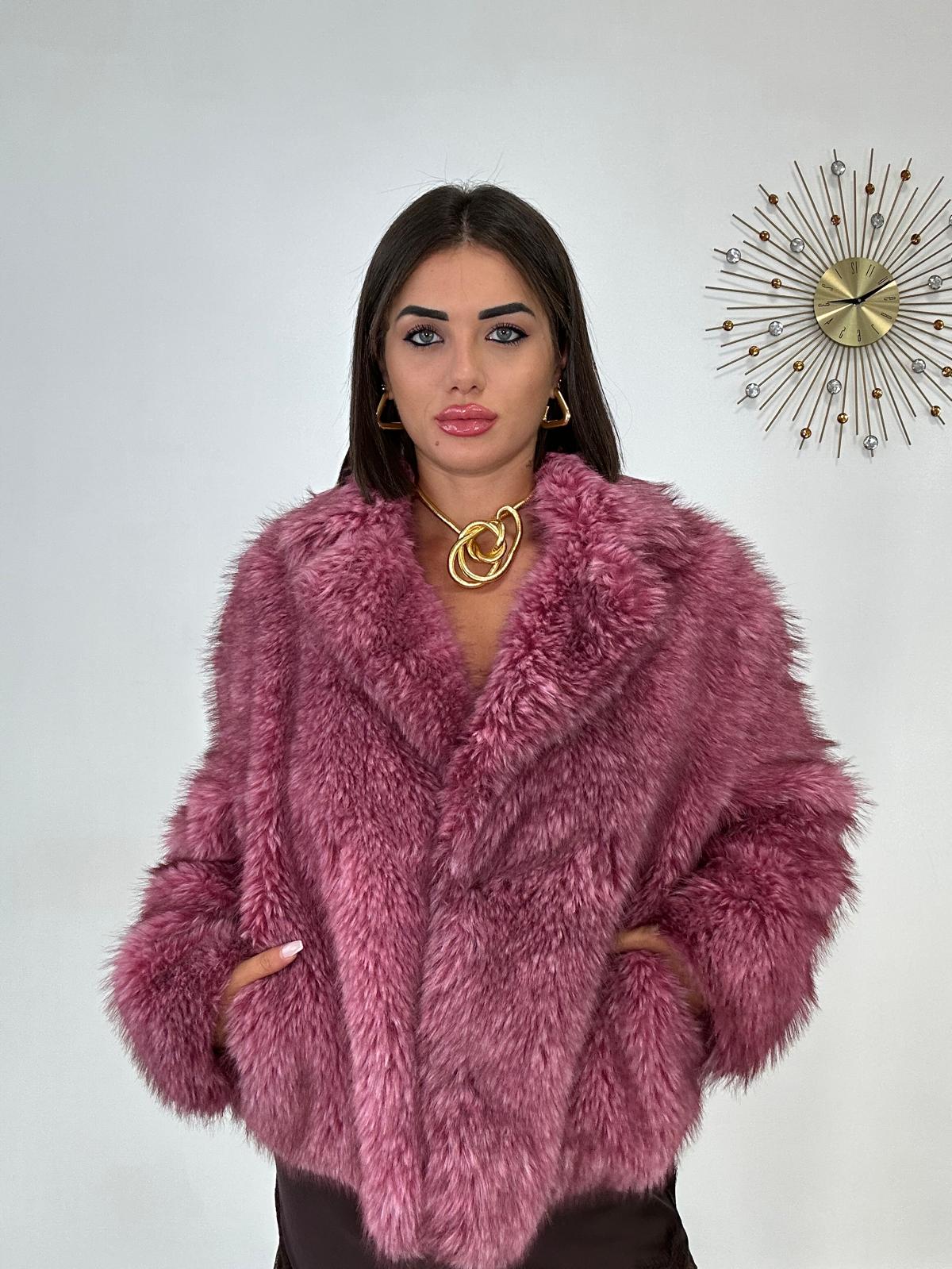 Cappotto in Ecopelliccia 5010 - Rosa