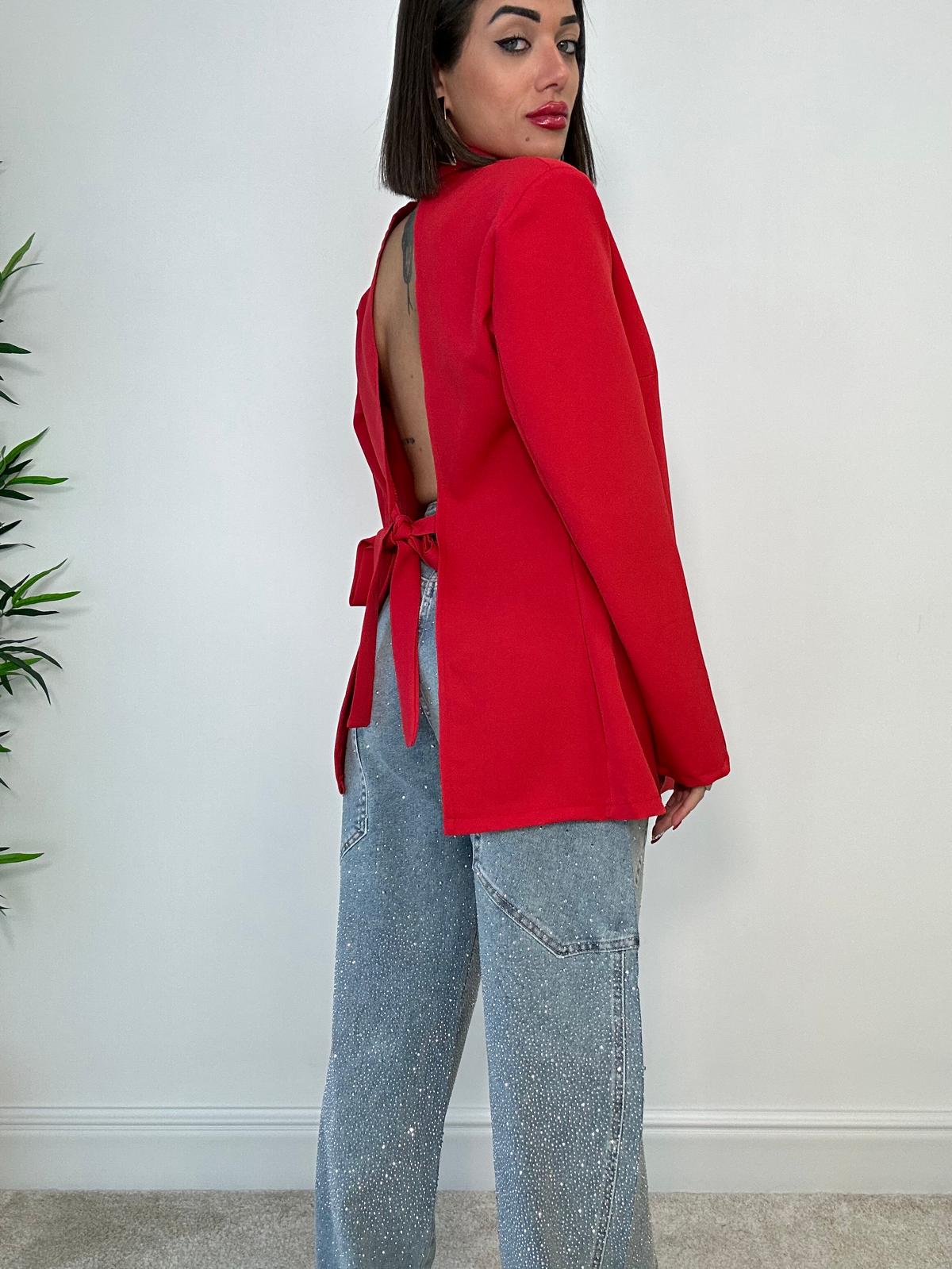 Blazer mit Nackenband - Rot
