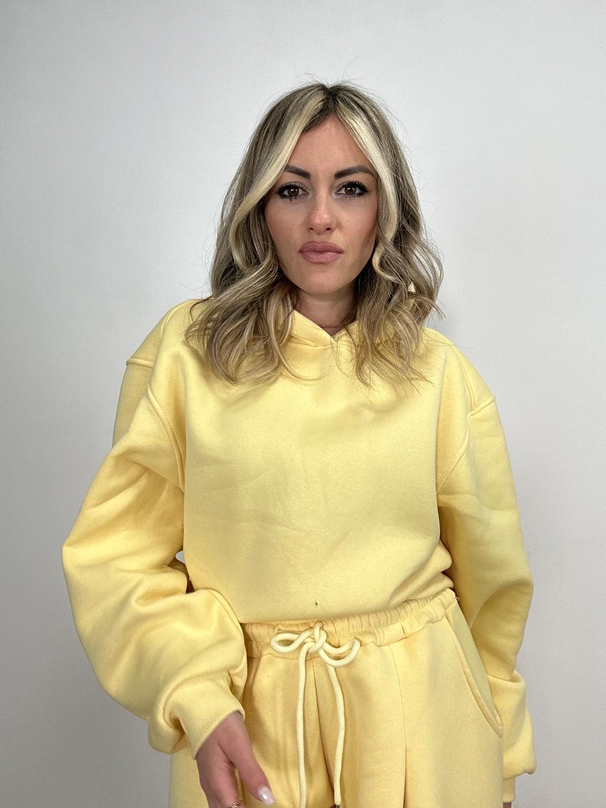 Coordinato Tuta  2657 ( Pantalone + Felpa ) Giallo