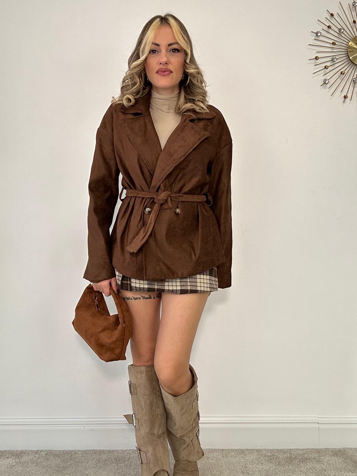 Giacca effetto velluto GI50756 - Marrone