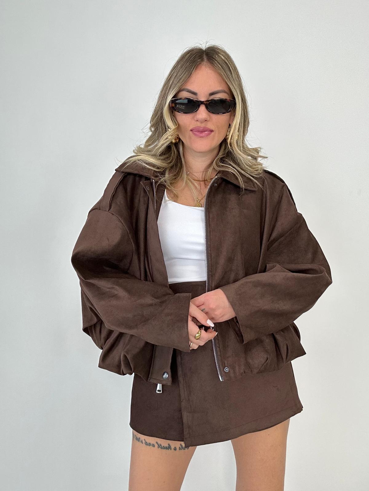 Giacca effetto Camoscio - Marrone