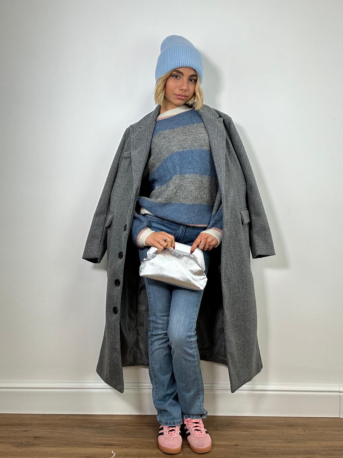 Maglione 3110 - Avio e Grigio