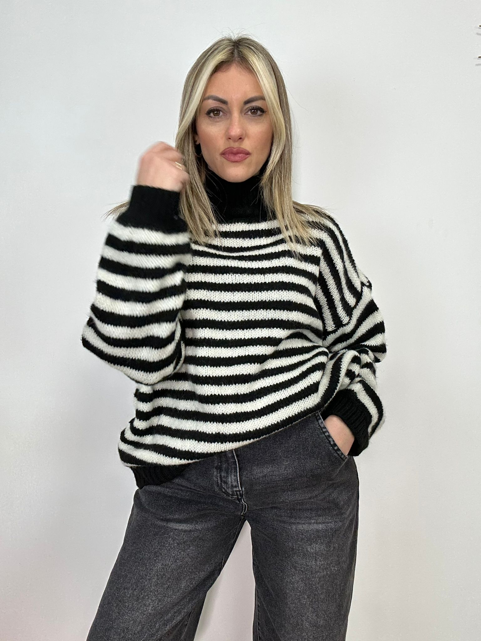 Maglione 3314 - Bianco e Nero