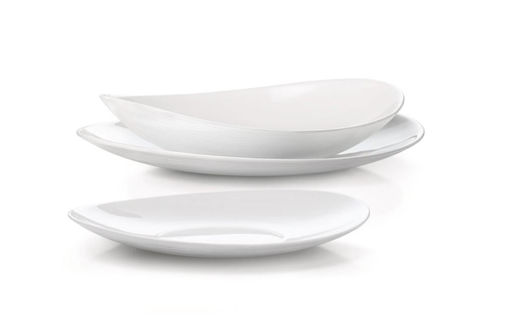 Servizio piatti bormioli da 18pz prometeo onda ovale  - Bianco