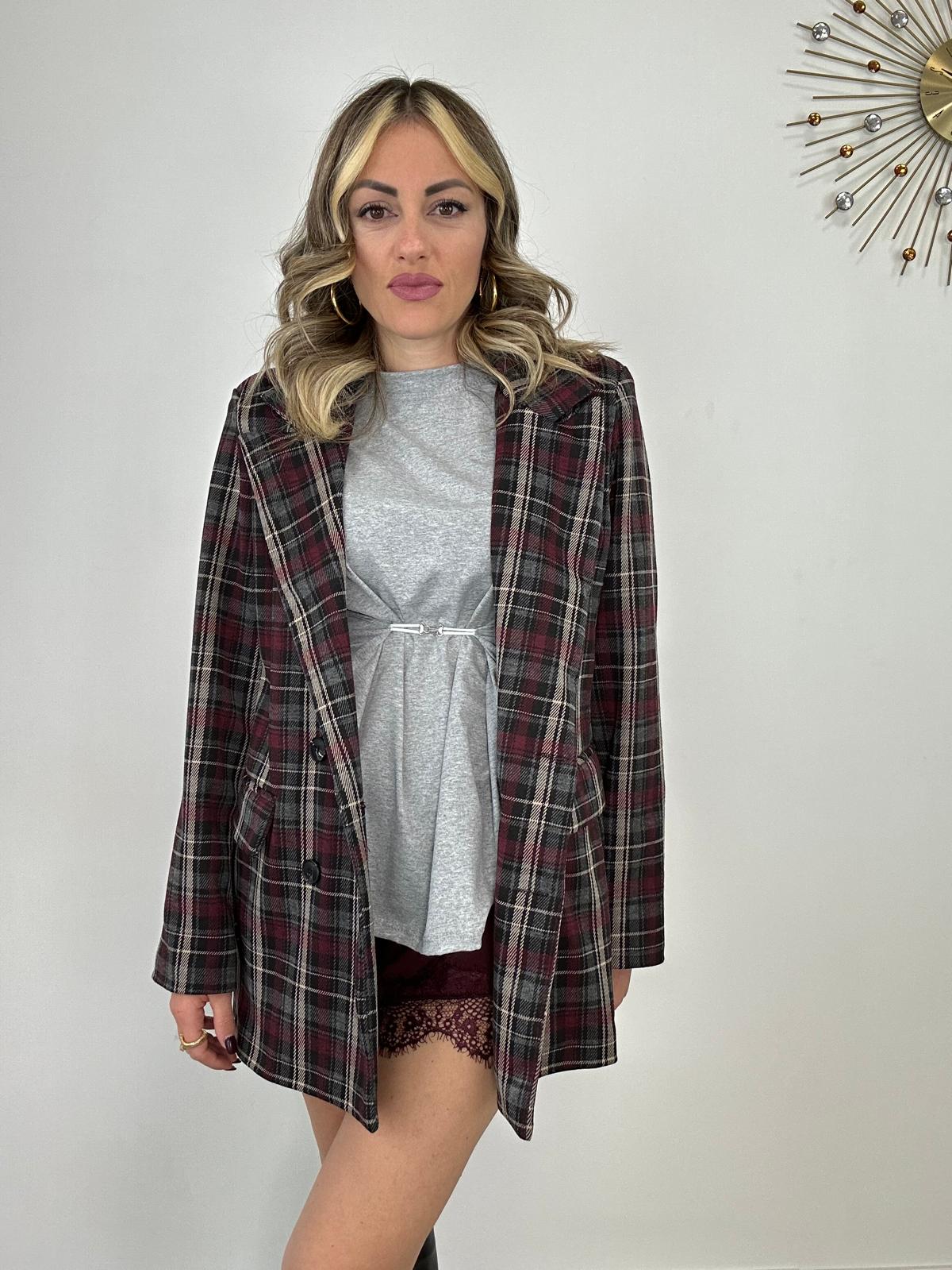 Blazer a quadri 6726 - Bordeaux/Nero
