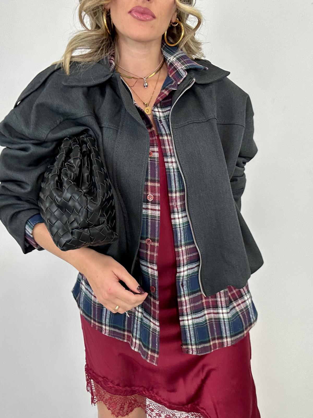 Giubbino Crop M13373 - Grigio
