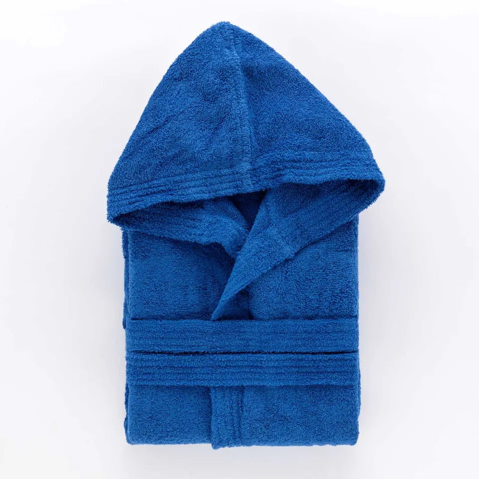 Accappatoio in spugna con cappuccio MY - Blu