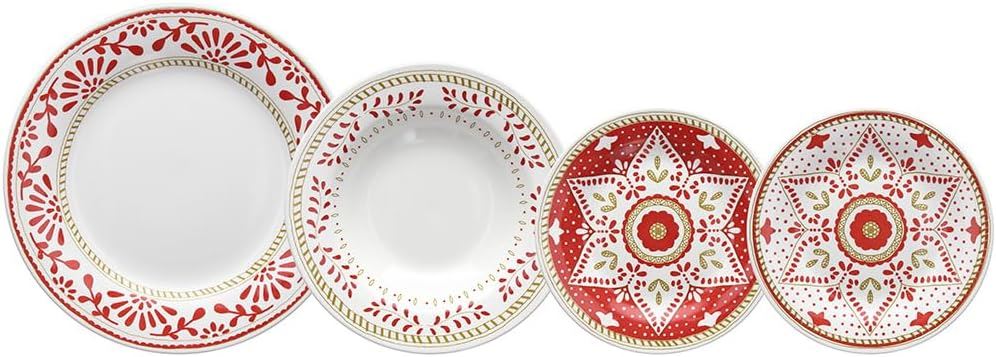 Servizio piatti Tognana da 18pz natale new charme olimpic