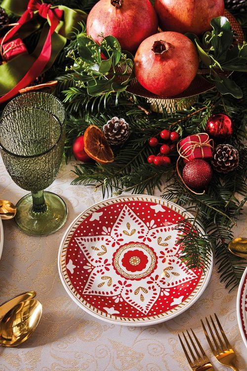 Servizio piatti Tognana da 18pz natale new charme olimpic