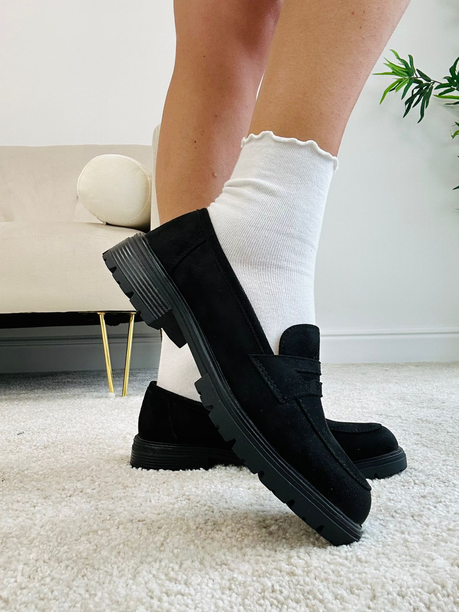 Mocassin effet velours