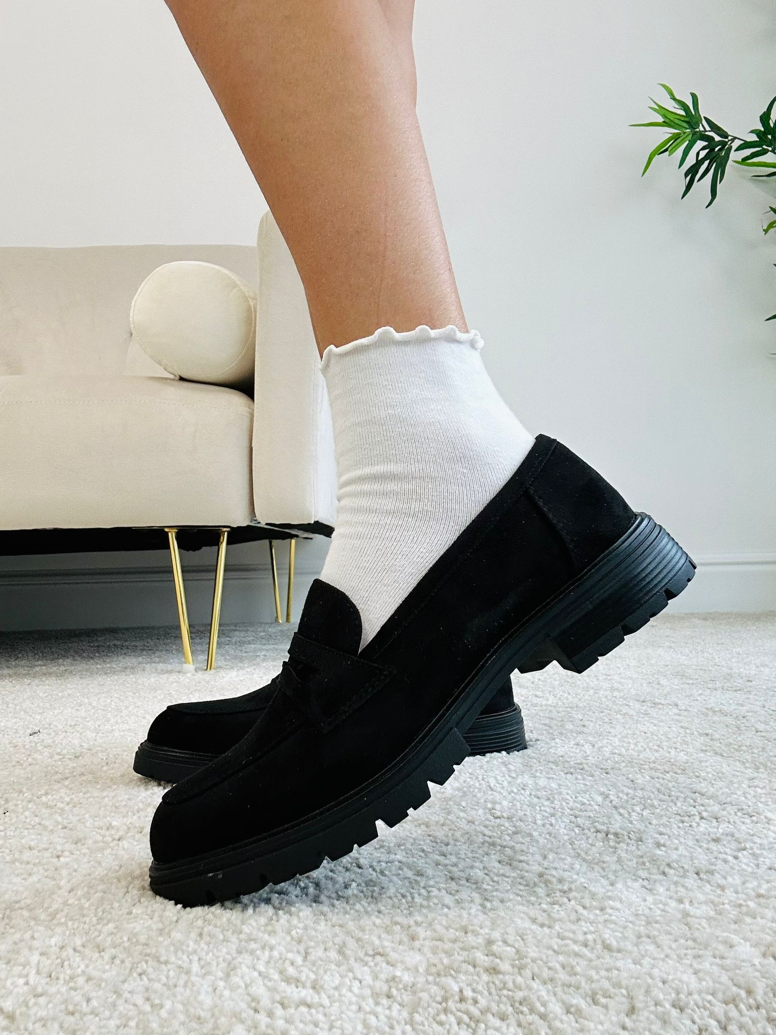 Mocassin effet velours