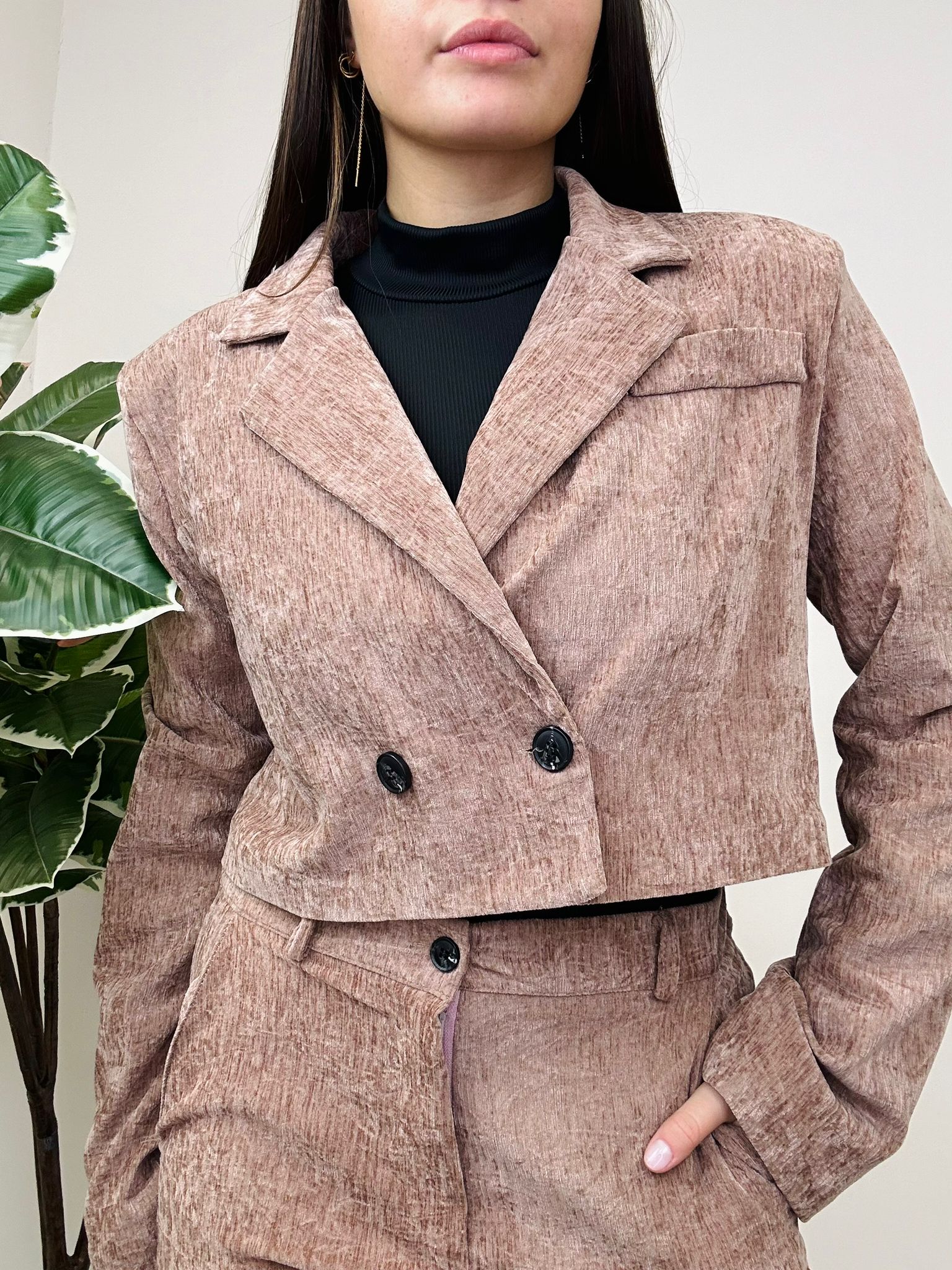 Coordinato in ciniglia Giorgia - Rosa