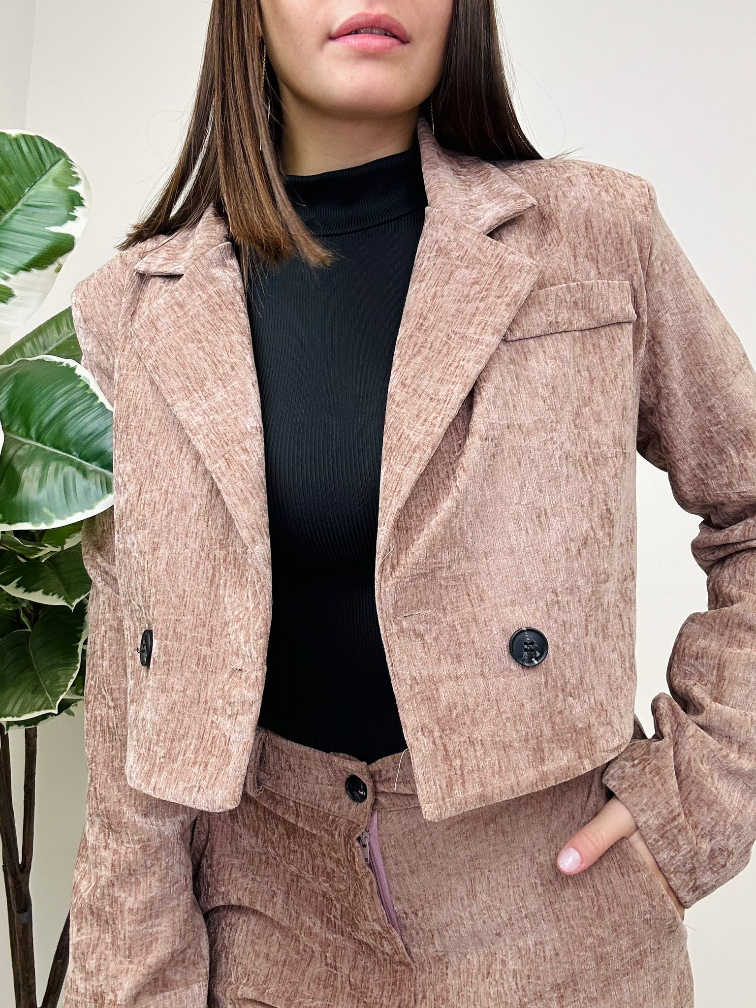 Coordinato in ciniglia Giorgia - Rosa