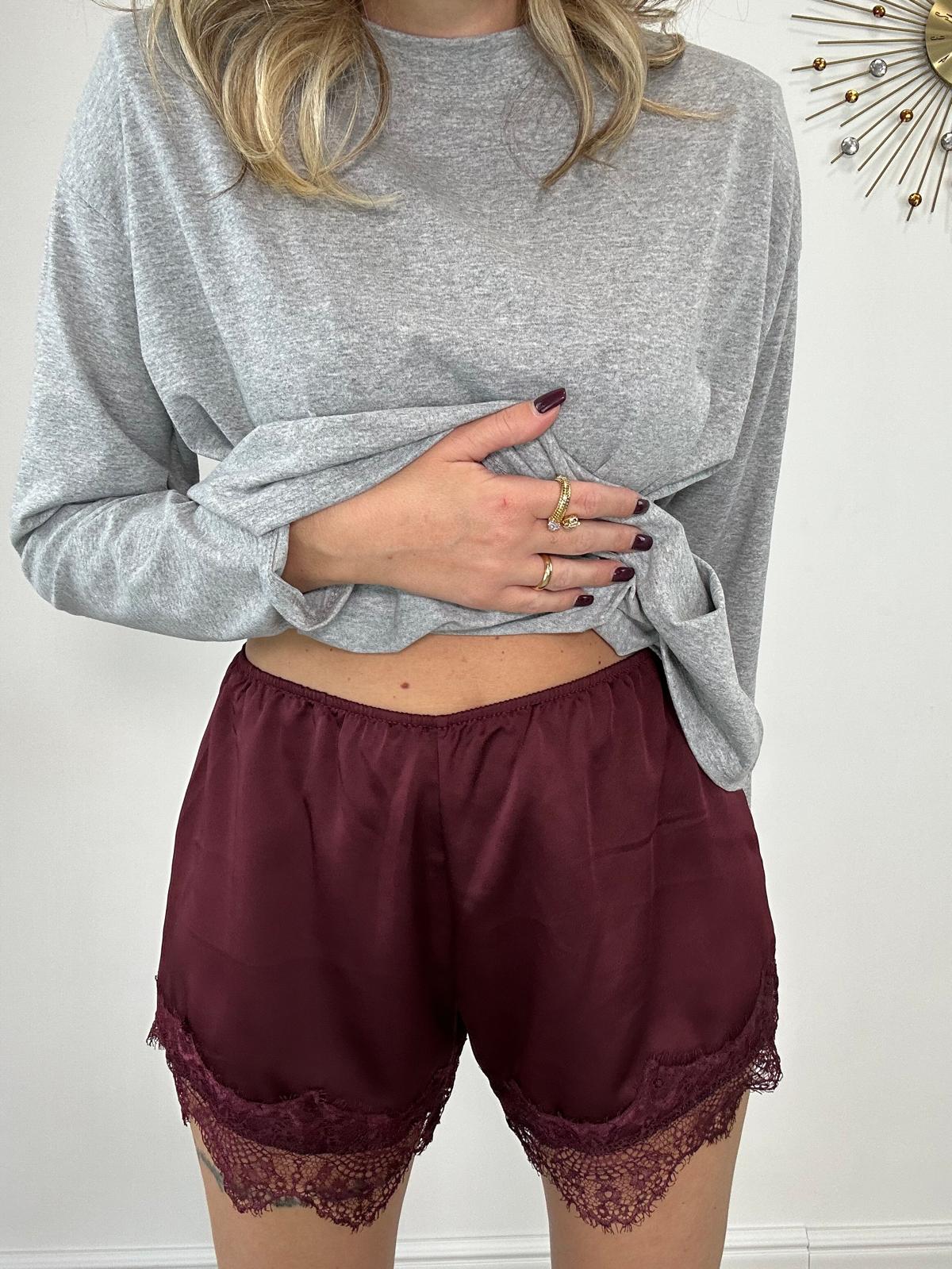 Pantaloncino con ricamo 7920 - Bordeaux