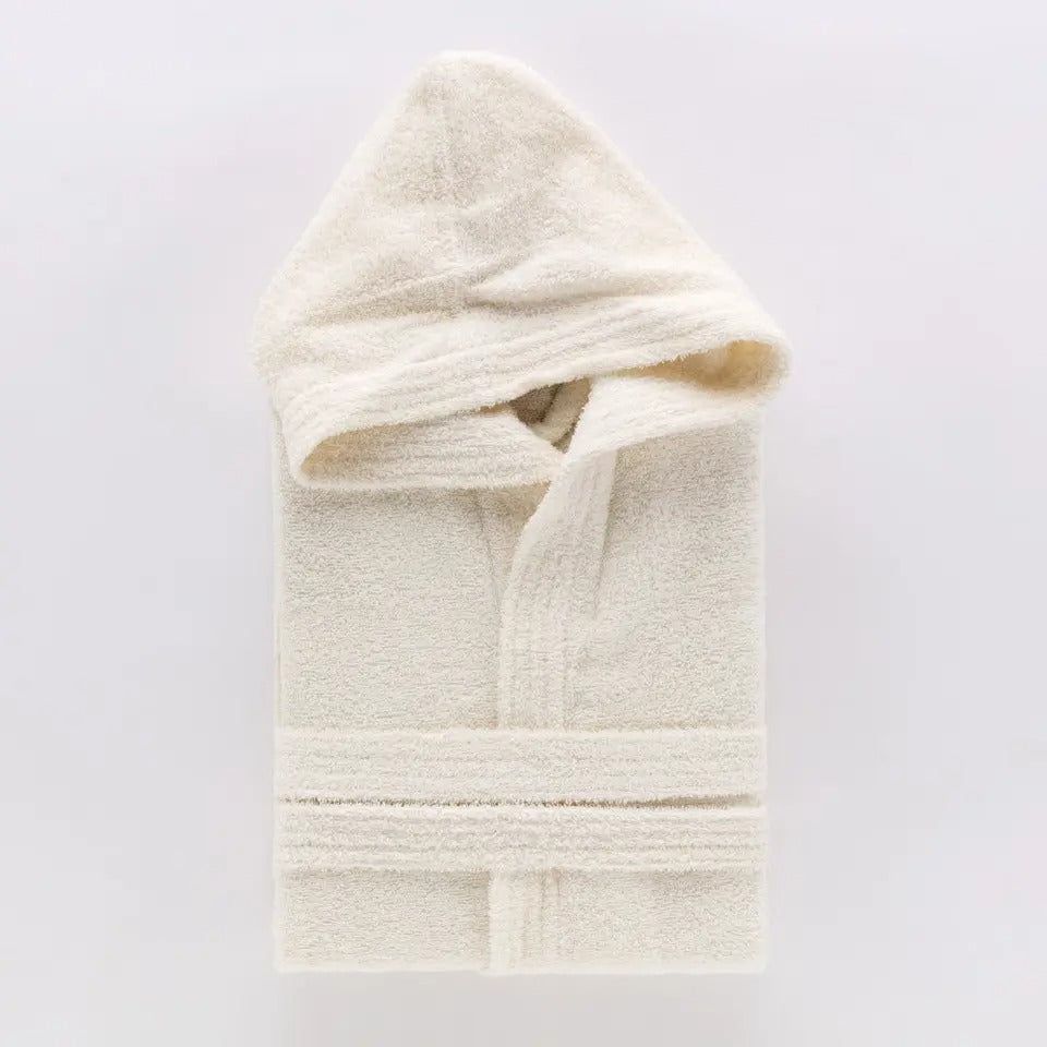 Accappatoio in spugna con cappuccio MY - Avorio