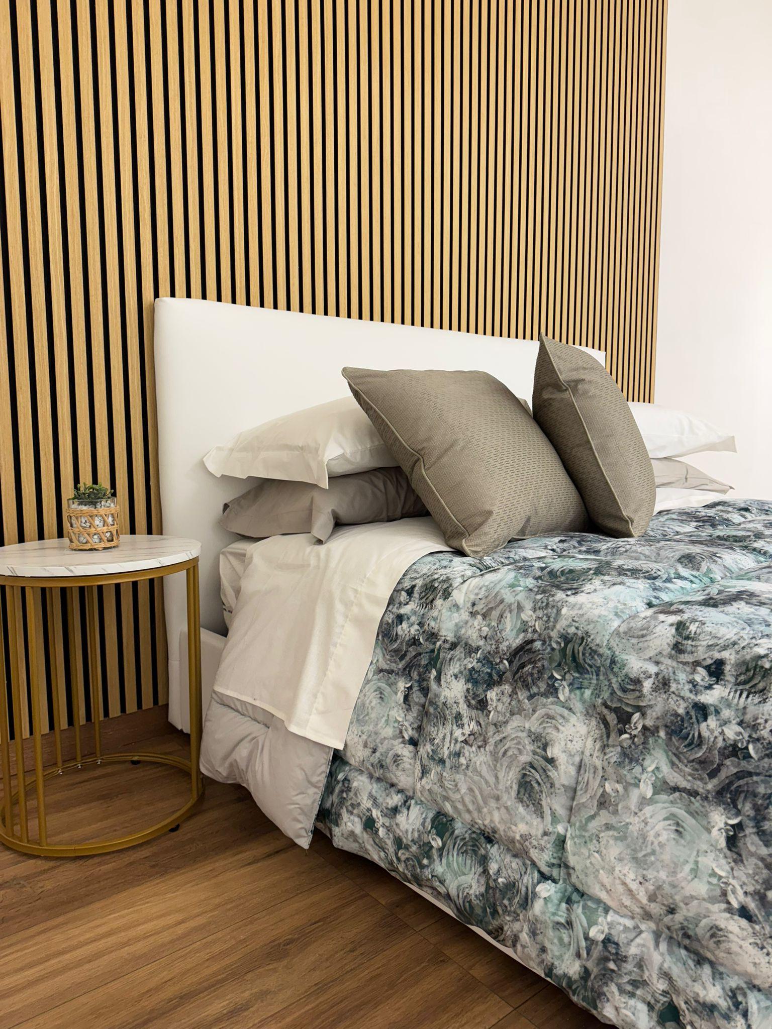 Trapunta matrimoniale in velluto Melissa - Ottanio