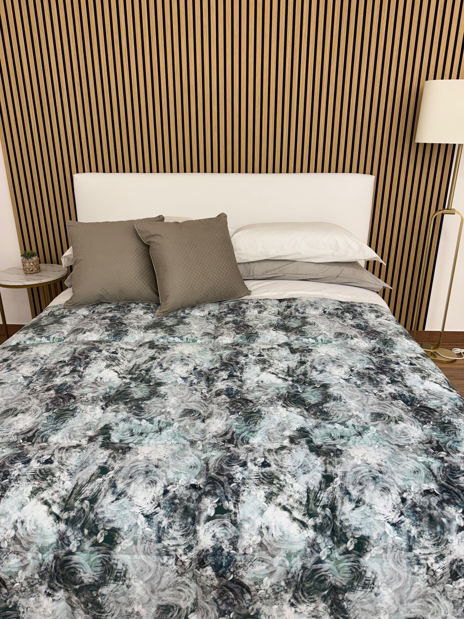 Trapunta matrimoniale in velluto Melissa - Ottanio