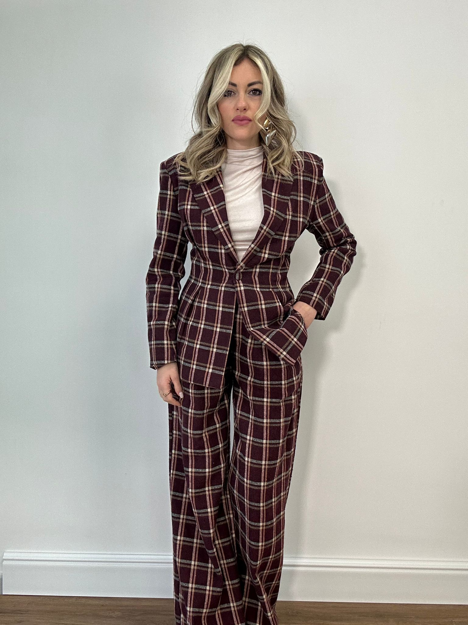 Tailleur 251 ( Pantalone + Giacca ) - Scozzese bordeaux