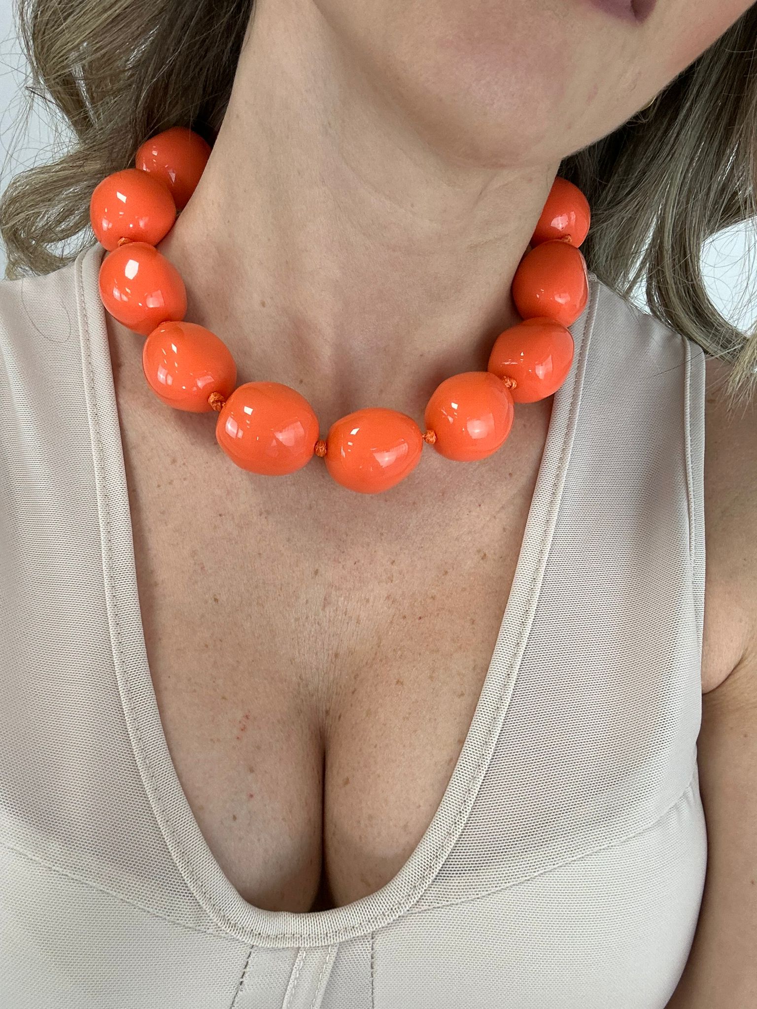 Collana con pietre - Arancione
