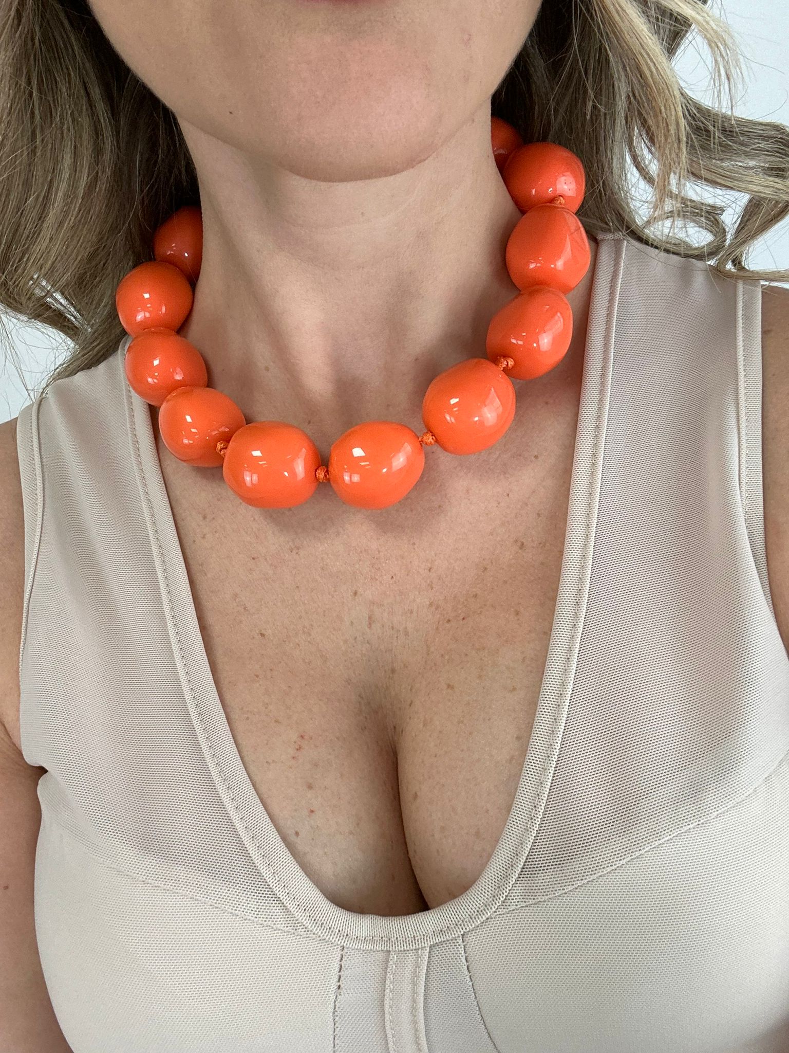 Collana con pietre - Arancione