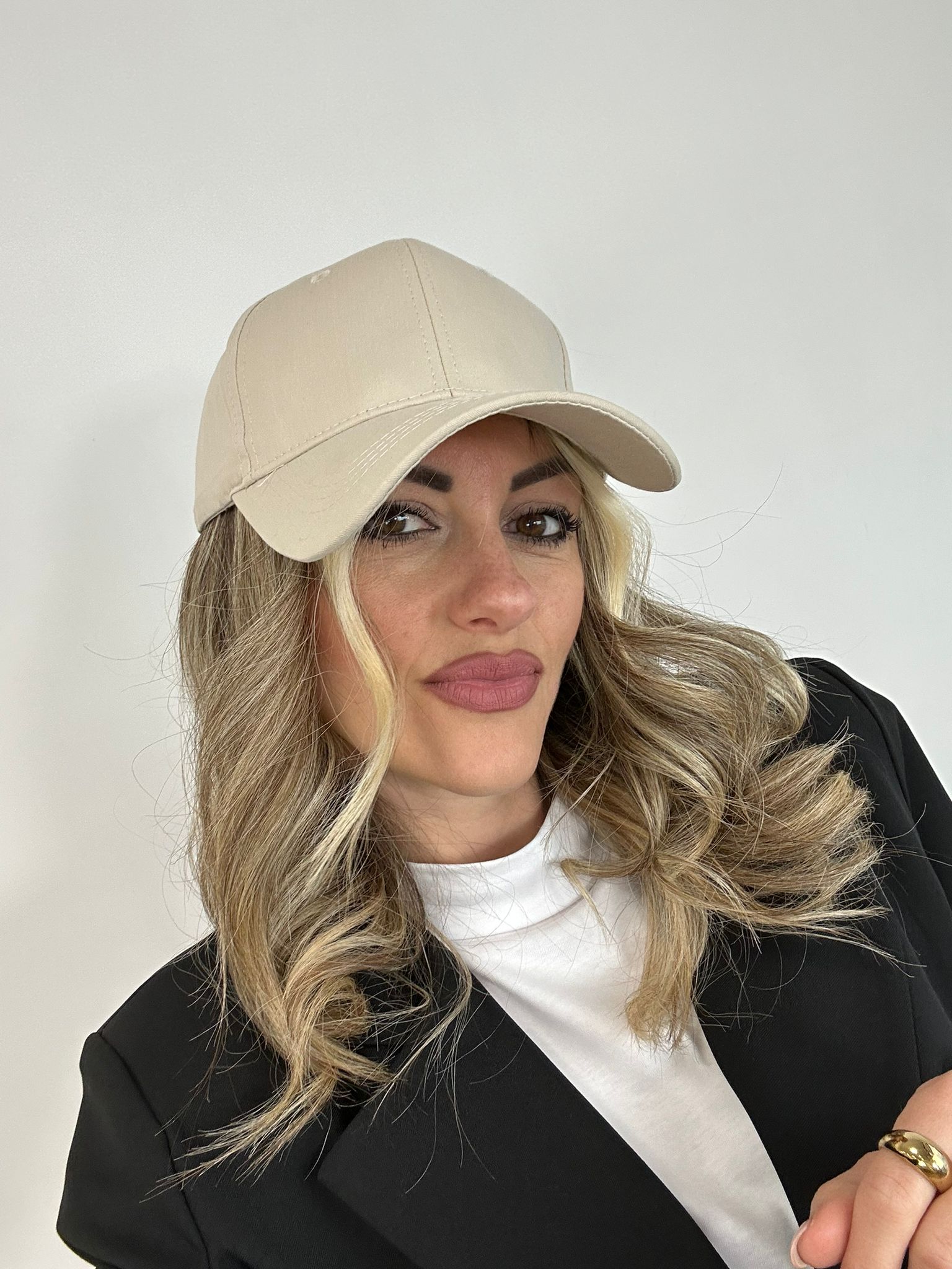 Berretto con visiera - Beige