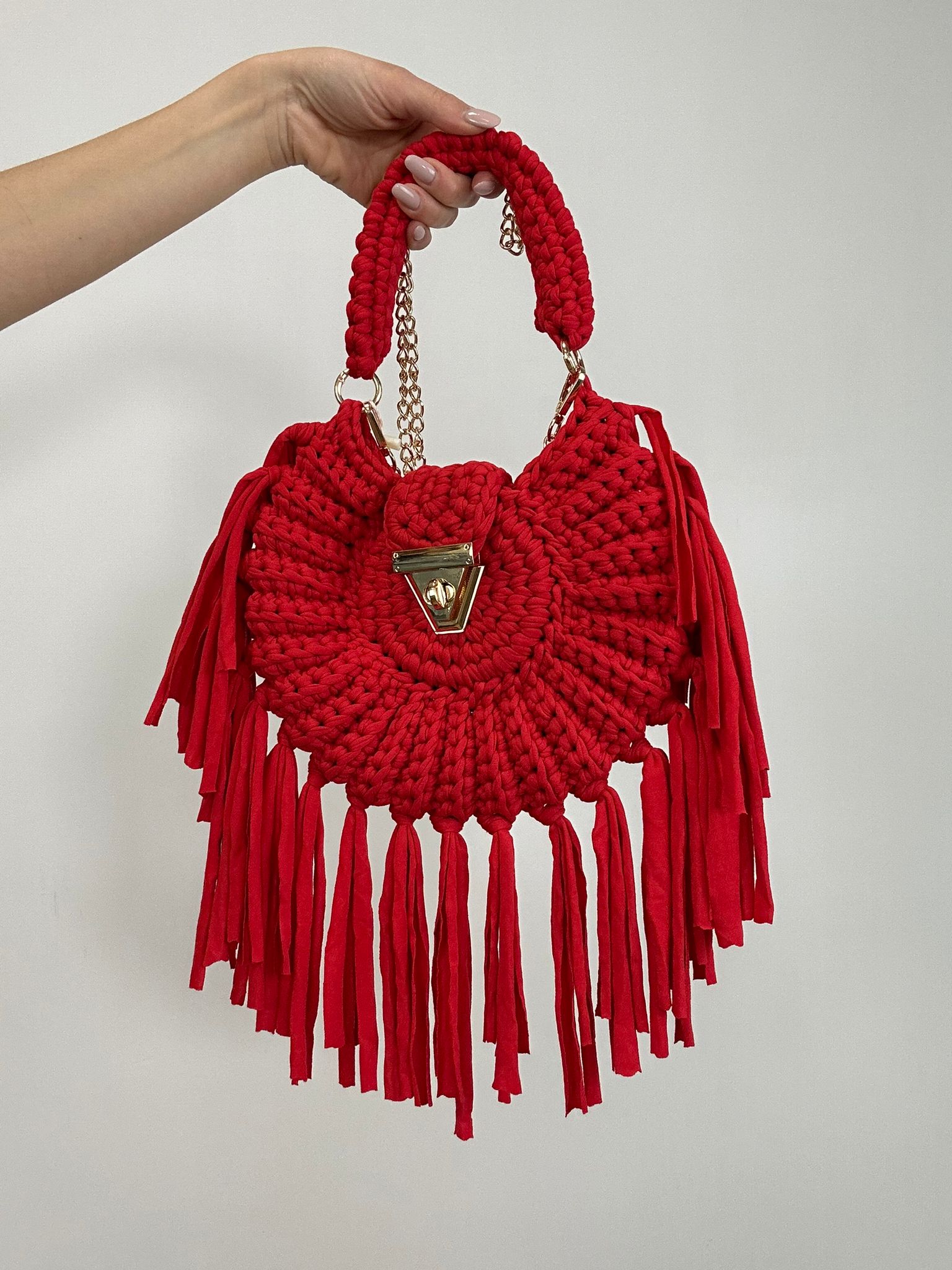 Borsa a uncinetto - Rosso