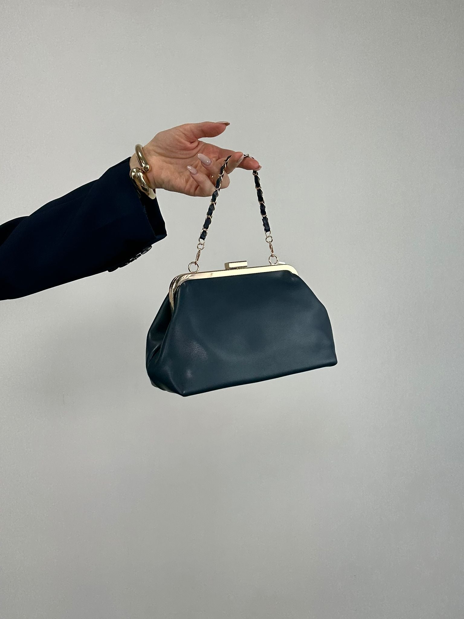 Borsa dettagli dorati - Blu