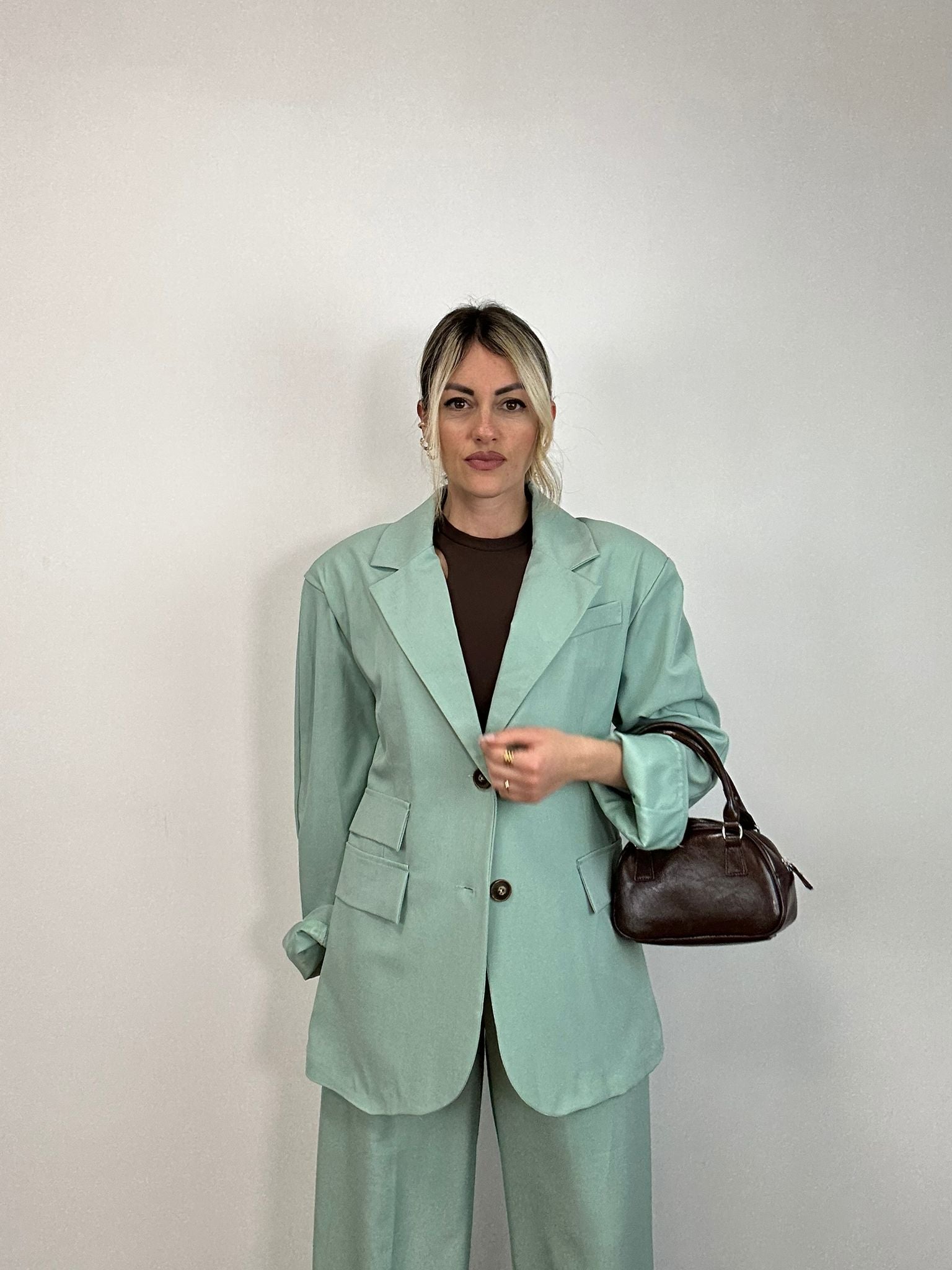 Tailleur (Blazer + Pantalone) Verde Acqua