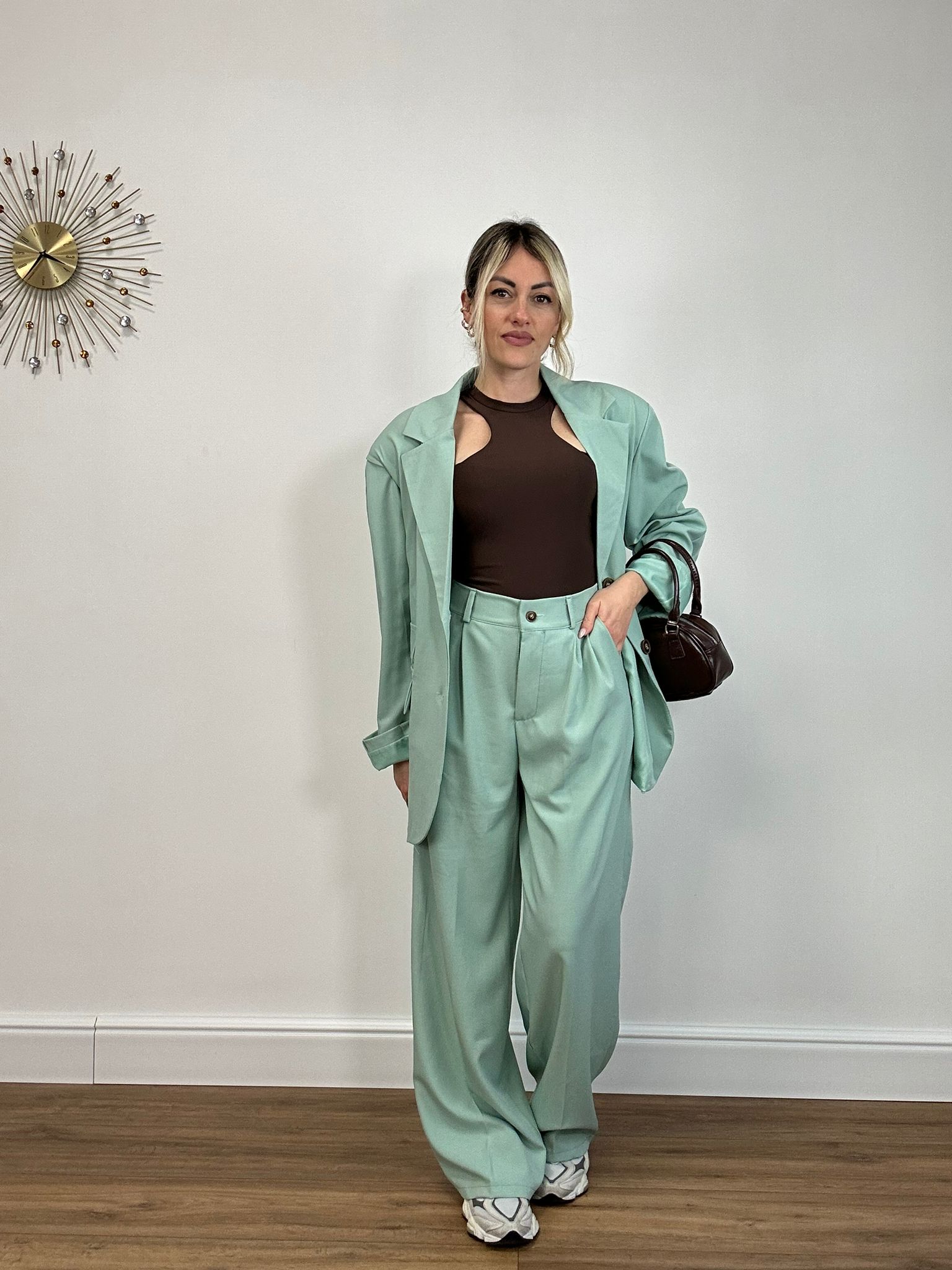 Tailleur (Blazer + Pantalone) Verde Acqua