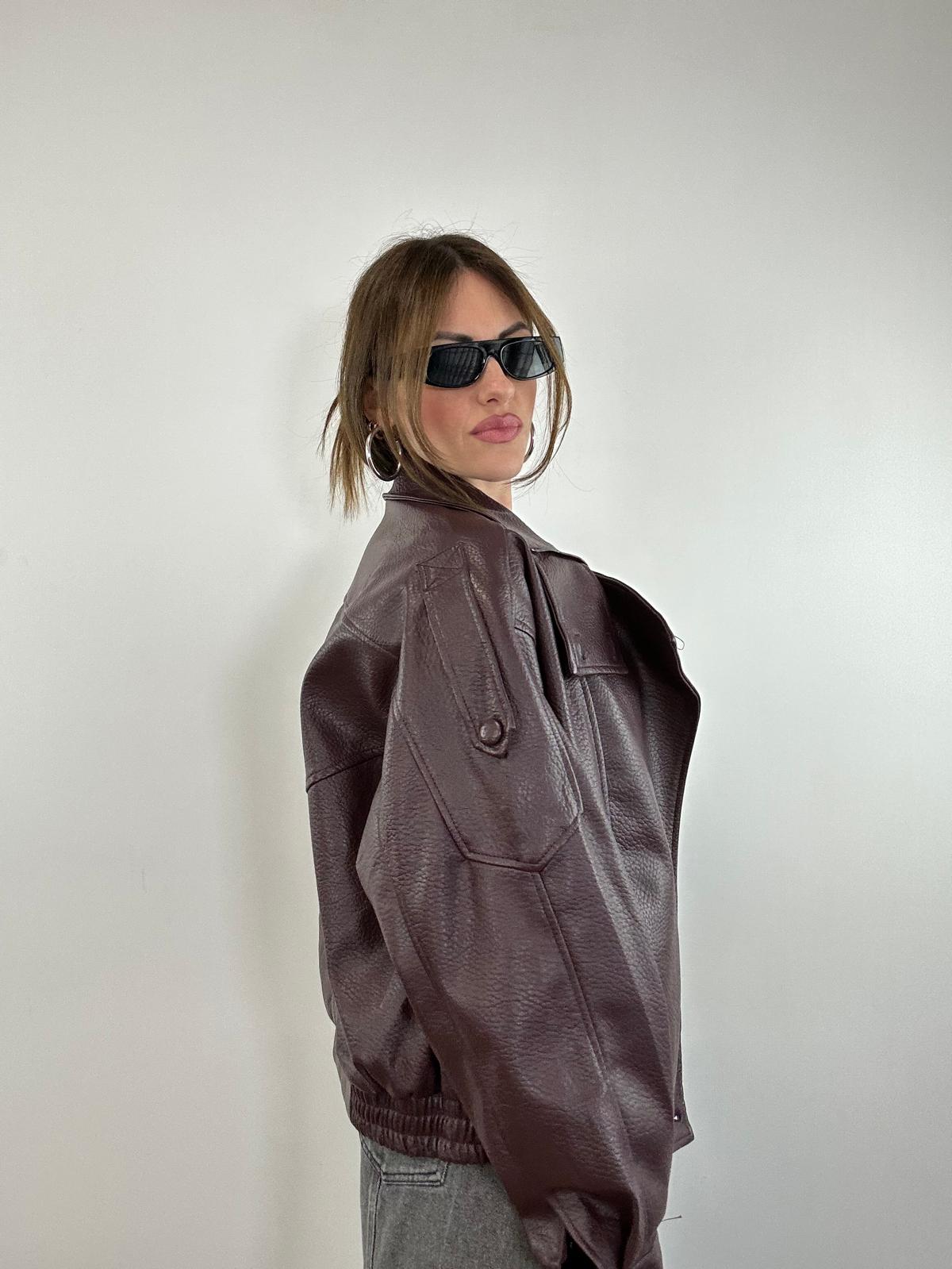 Giacca in ecopelle 6680 - wine