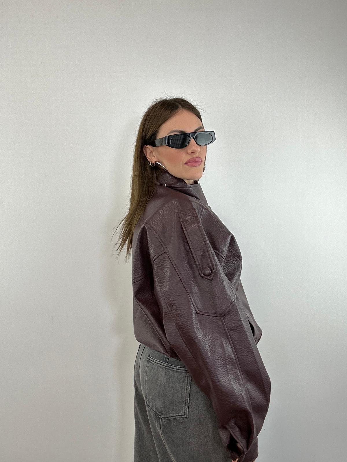 Giacca in ecopelle 6680 - wine