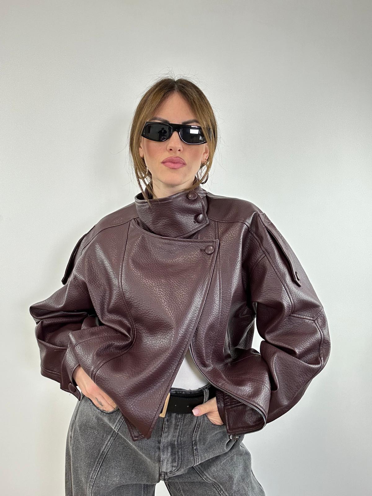 Giacca in ecopelle 6680 - wine