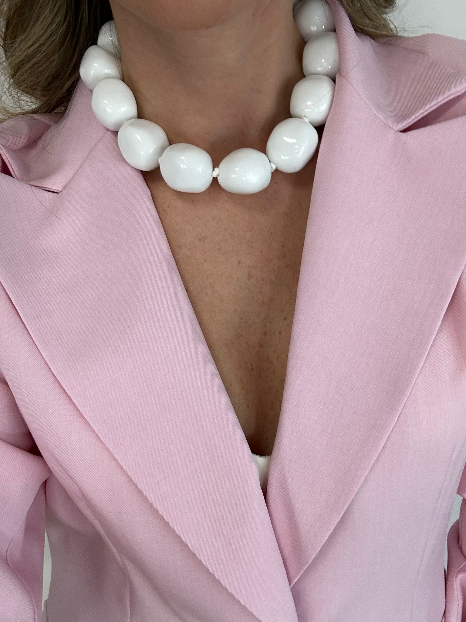 Collana con pietre - Bianco