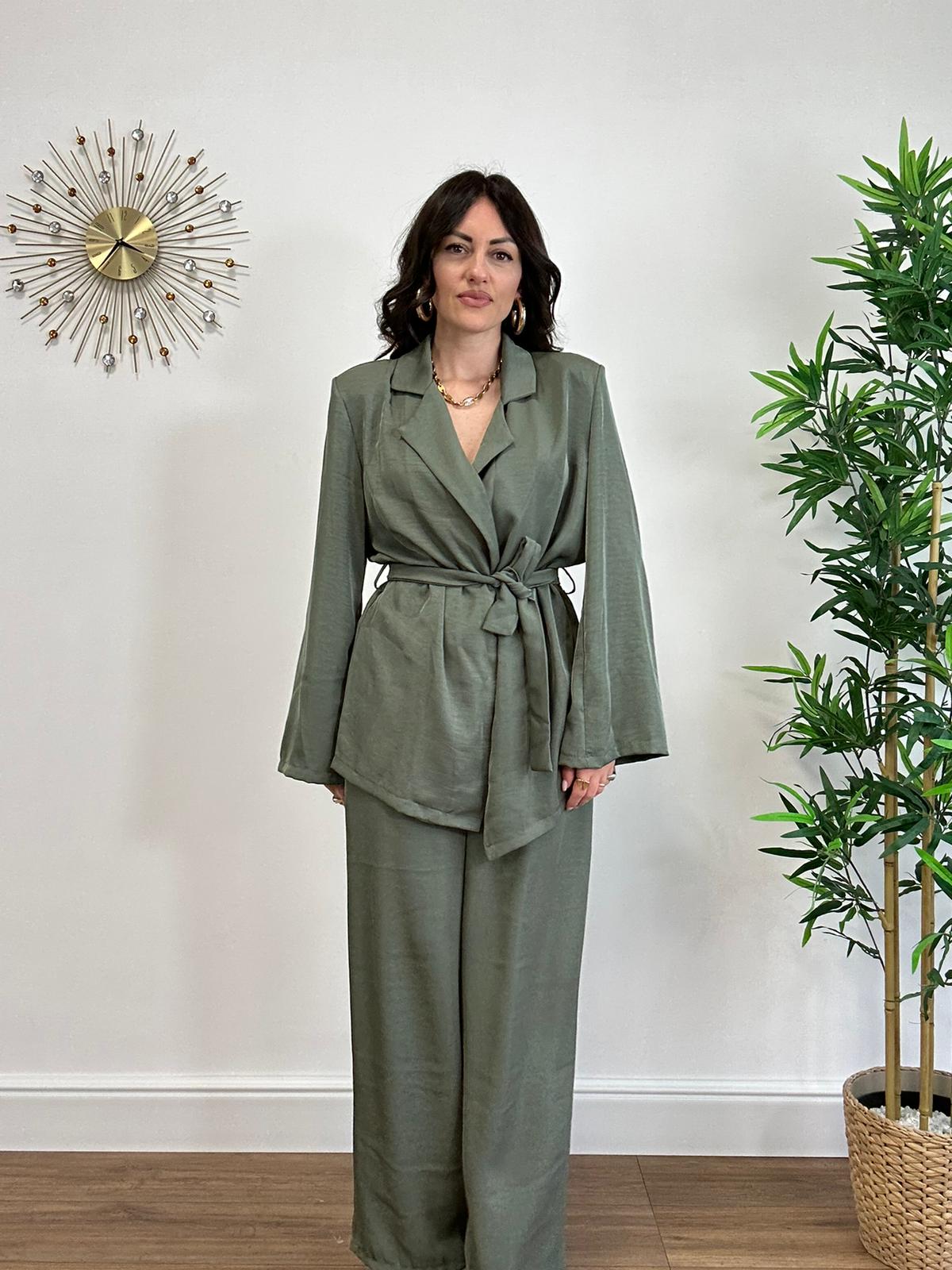 Coordinato 88555 ( Pantalone + Top + Giacca ) - Verde