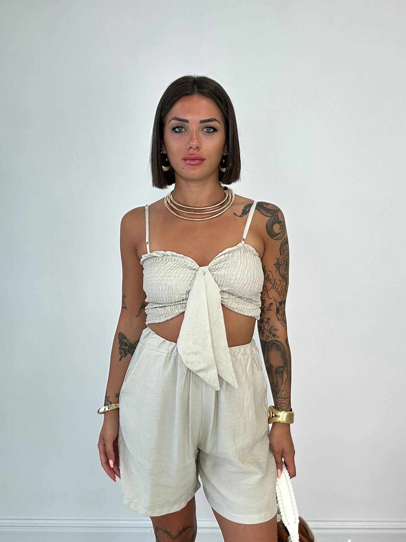 Coordinato Dalila (Top + Pantaloncino) Beige