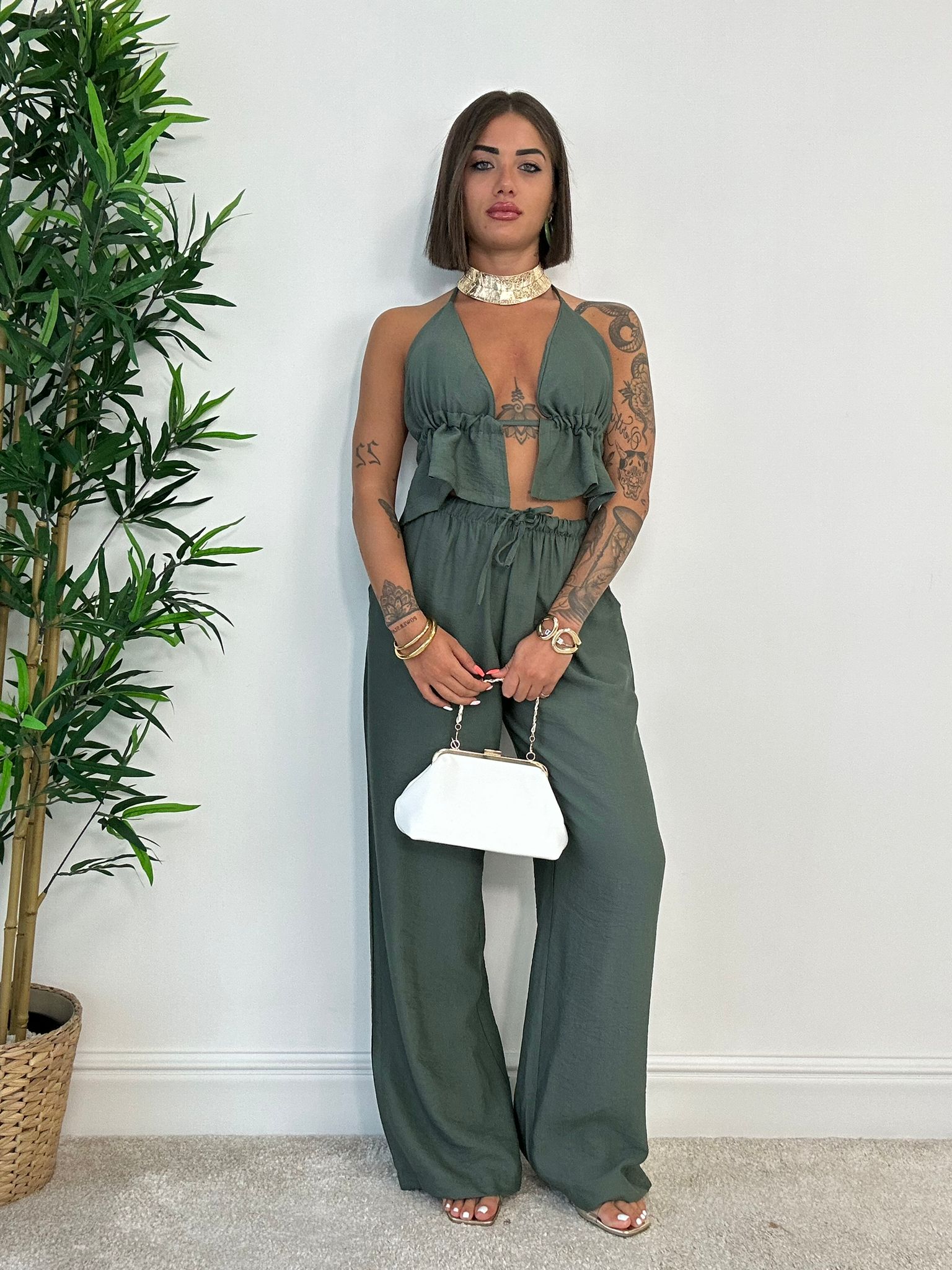 Coordinato Lara (Top + Pantalone) Verde
