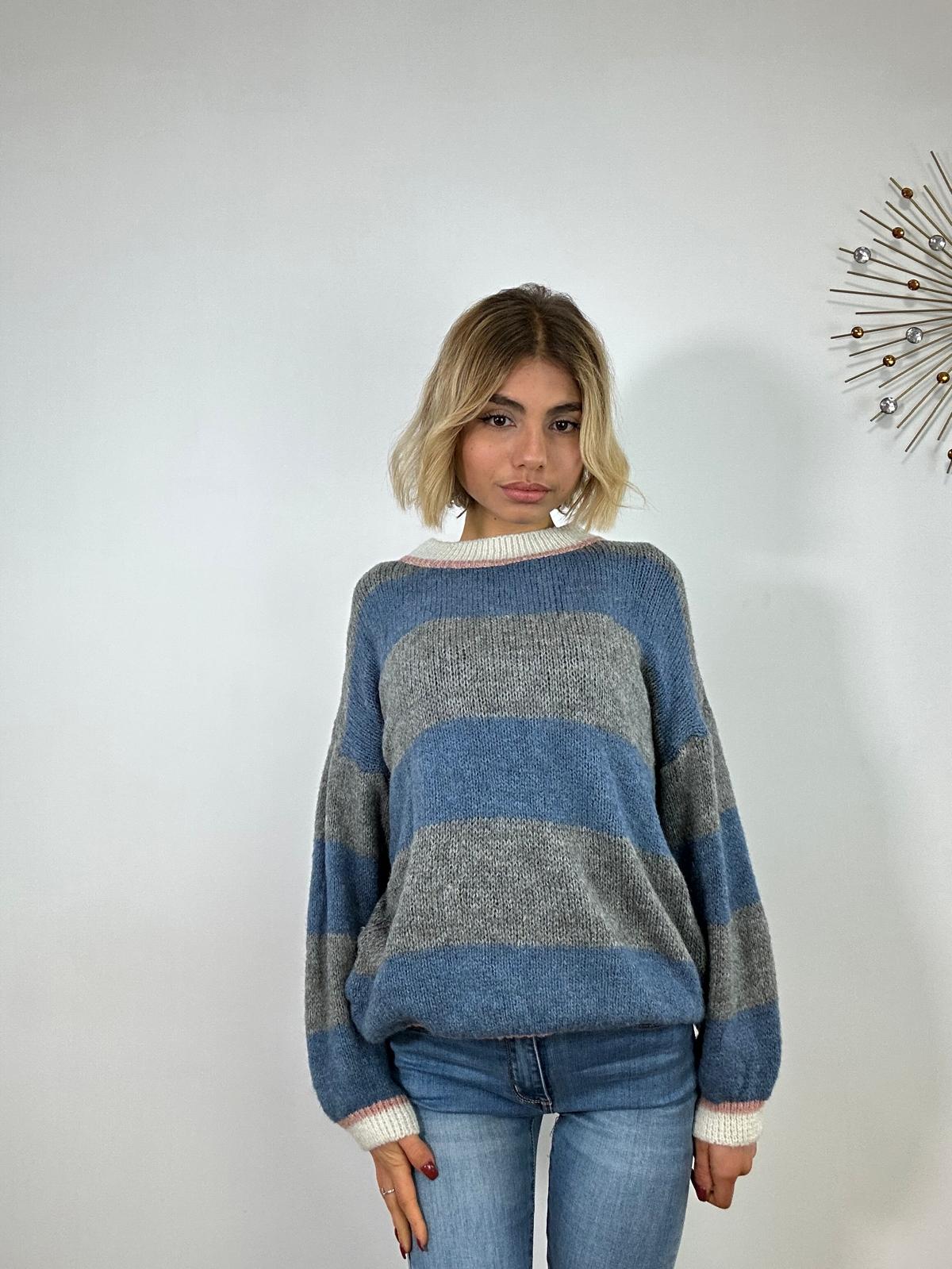 Maglione 3110 - Avio e Grigio