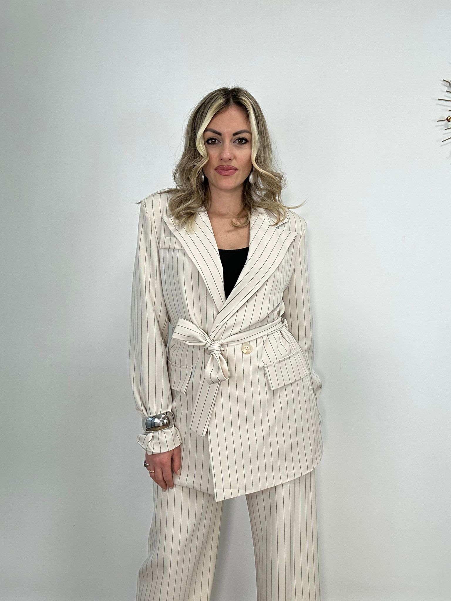 Tailleur Gessato 63775 (Blazer + Pantalone) Beige