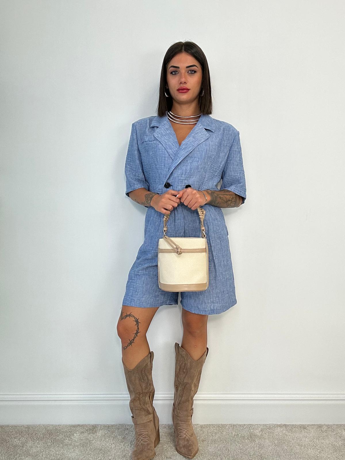 Coordinato Valencia (Blazer Crop + Pantaloncino) Carta Da Zucchero
