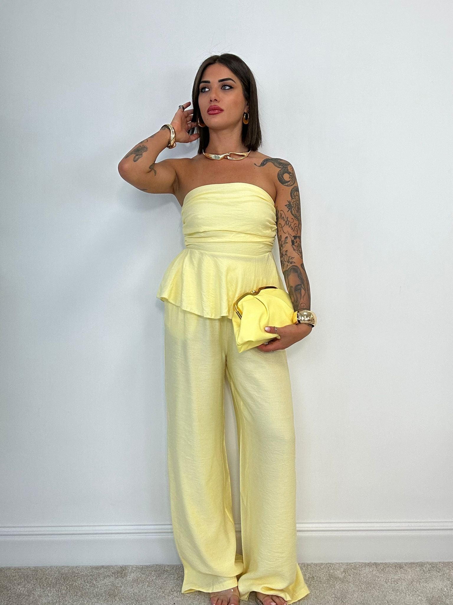 Coordinato Minorca (Top + Pantalone) Giallo