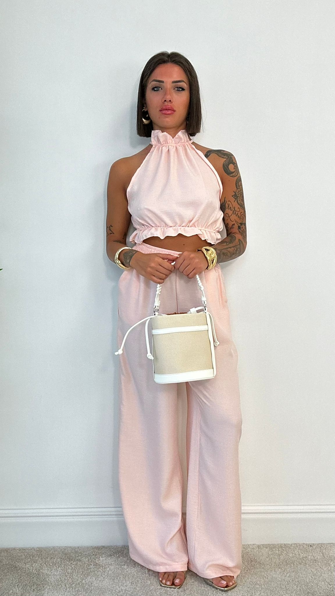 Coordinato Miami (Top + Pantalone) Rosa Chiaro