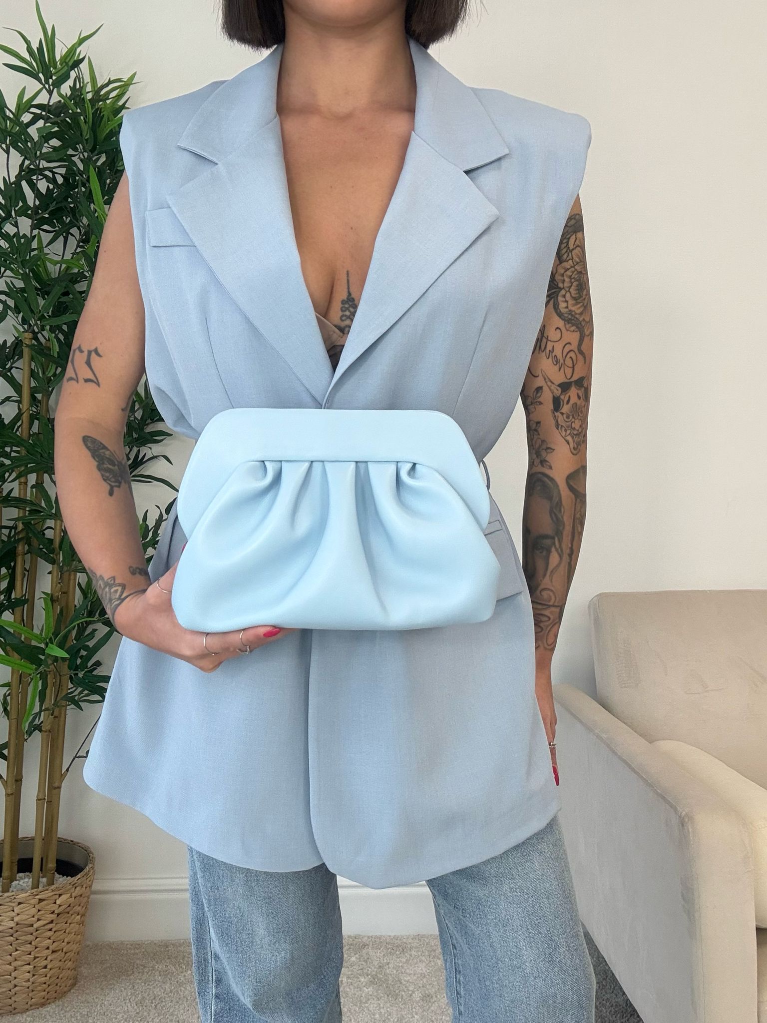 Sac Venus effet cuir - Bleu clair