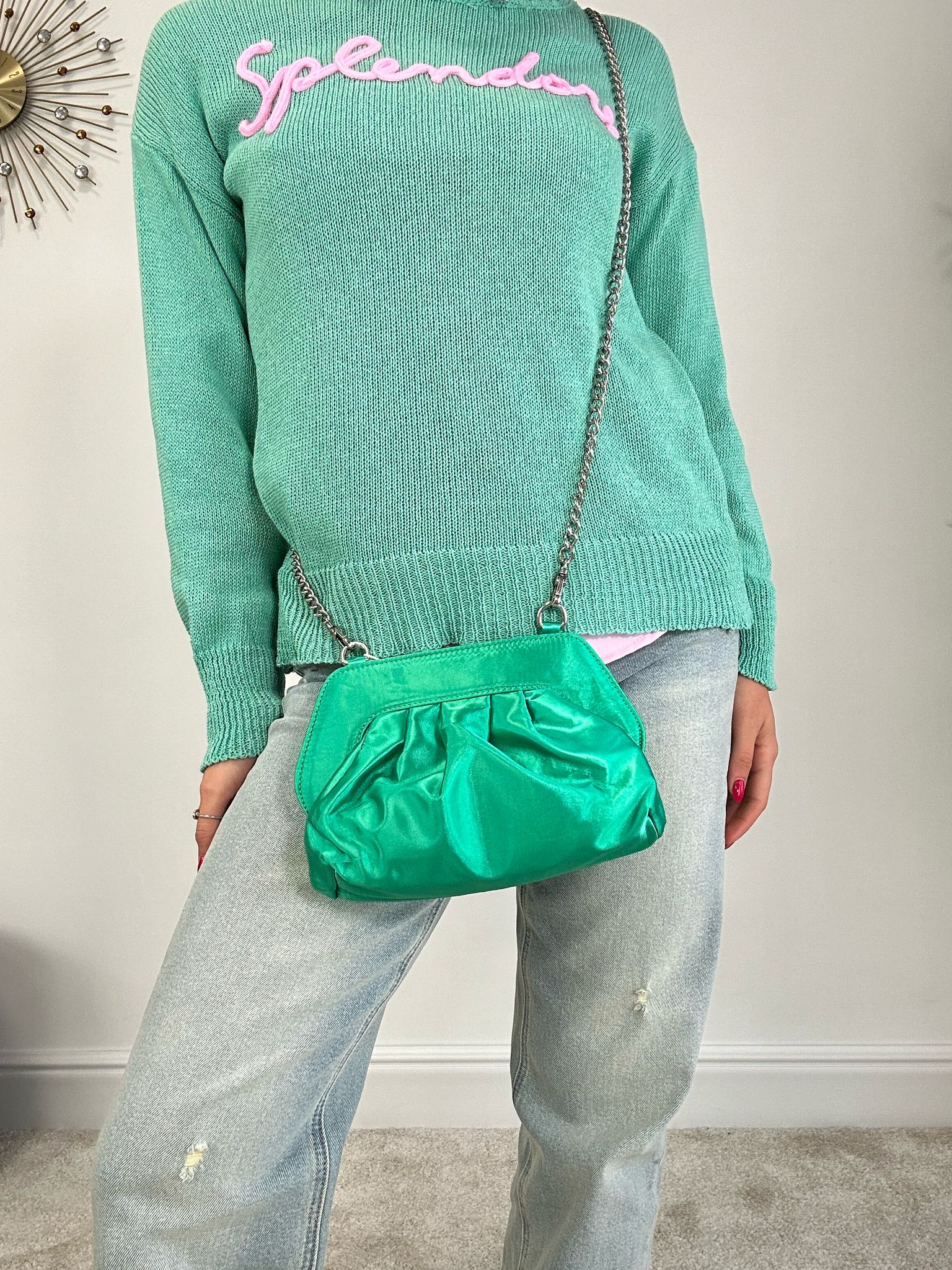 Borsa effetto raso - Verde