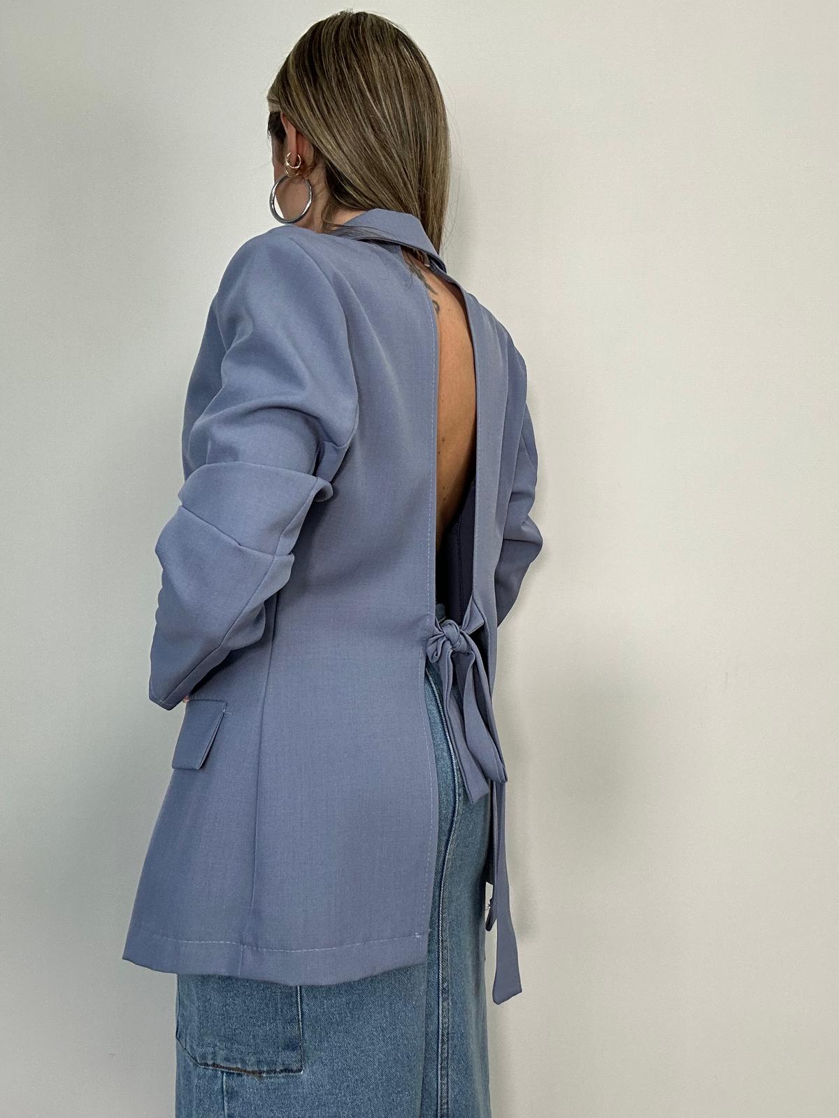 Blazer Scollo Retro - Celeste