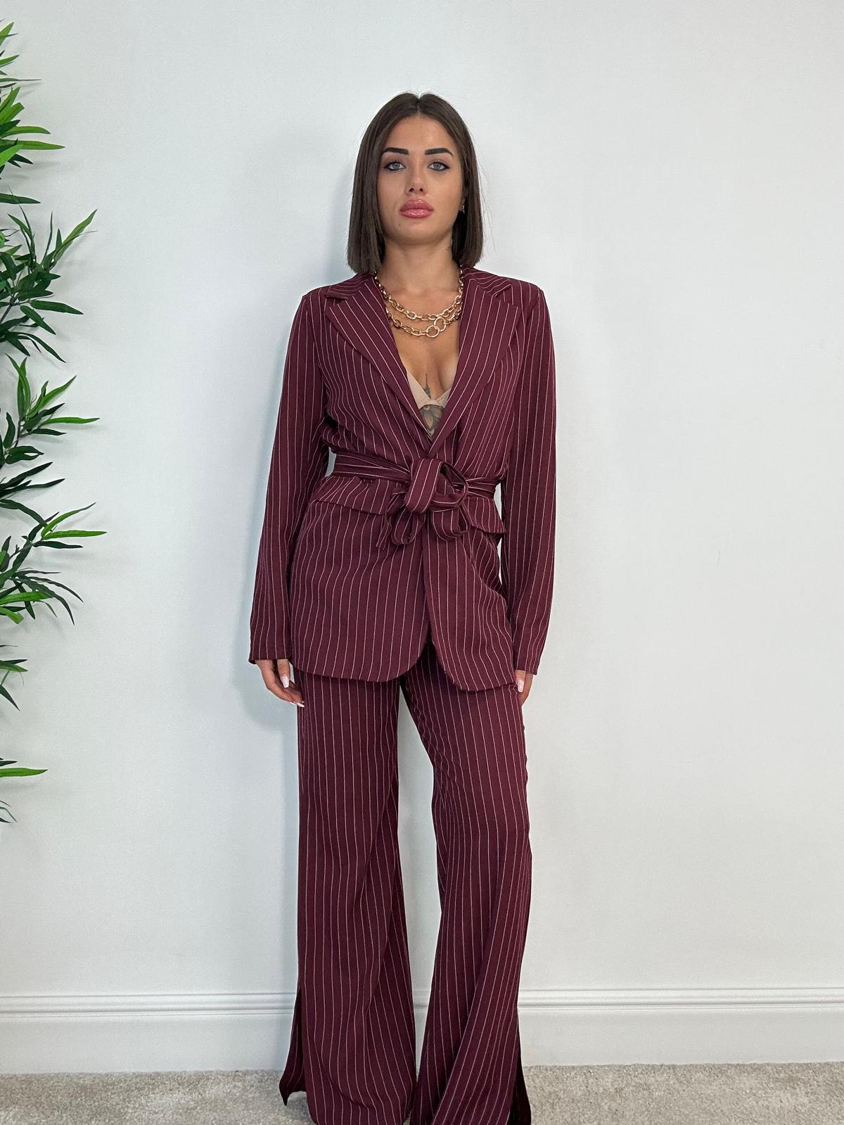 Tailleur Parigi Gessato (Blazer + Pantalone) Bordeaux