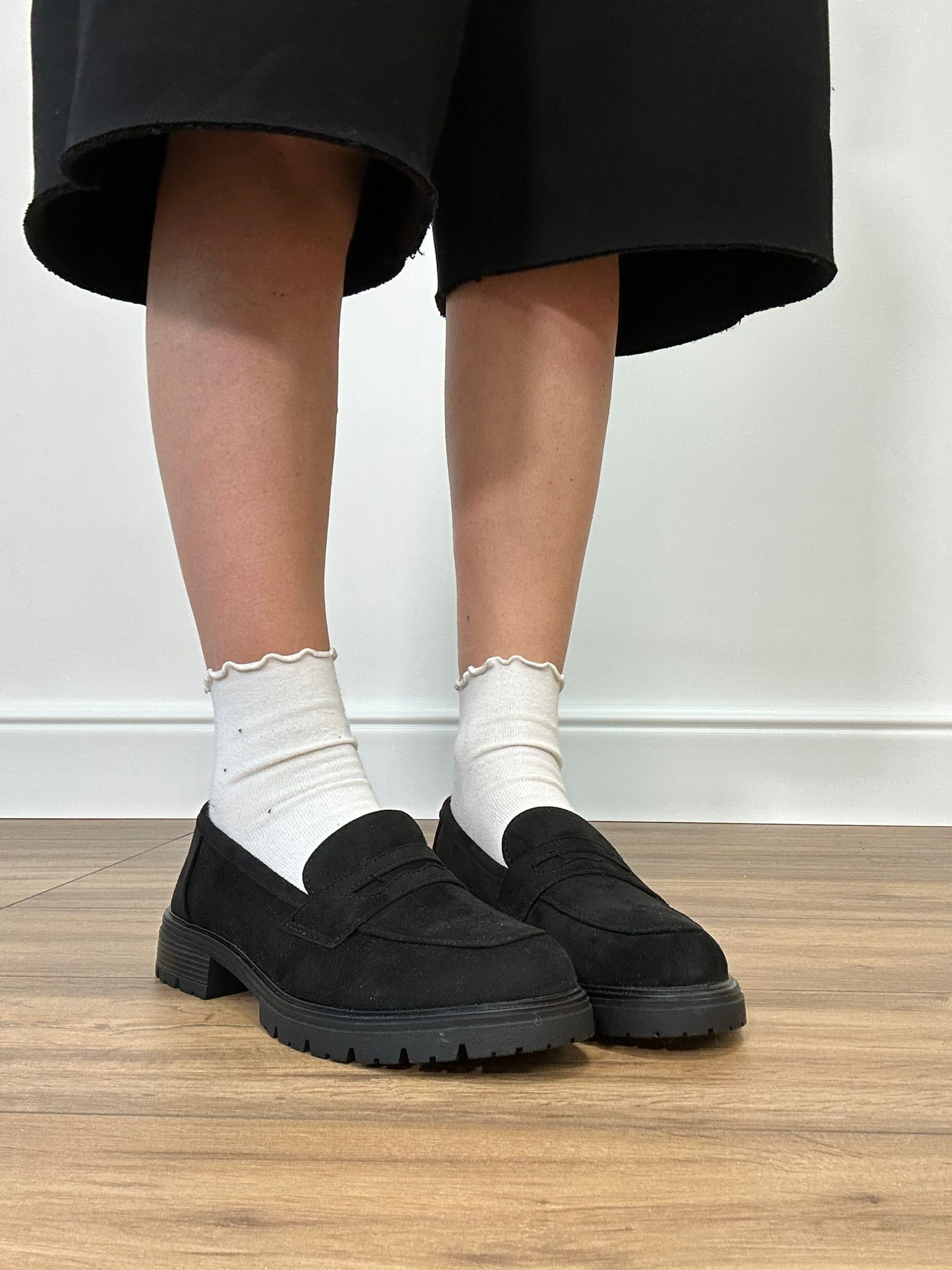 Mocassino effetto velluto YL208 - Nero