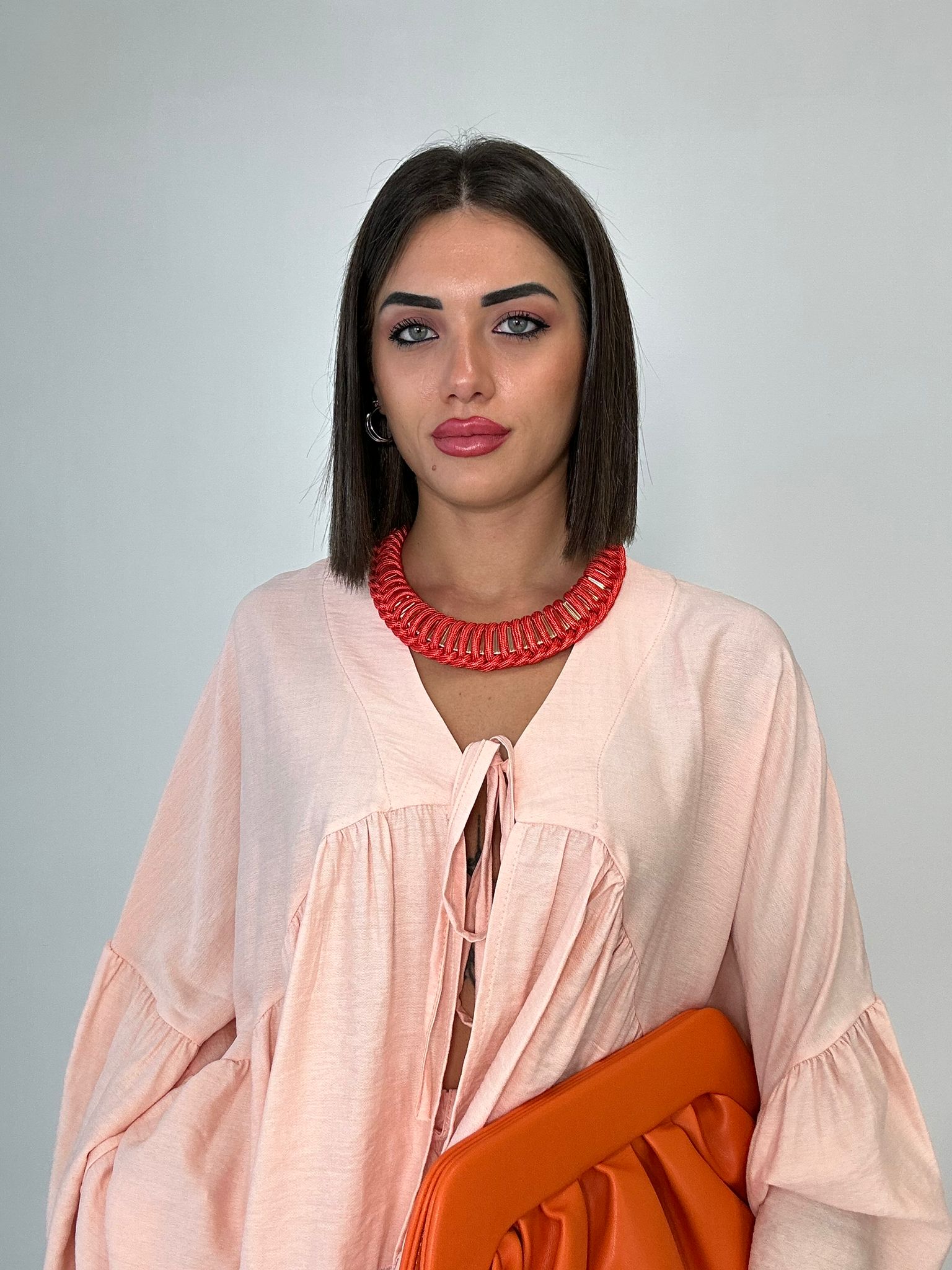 Coordinato Marika (Blusa + Pantalone) Pesca