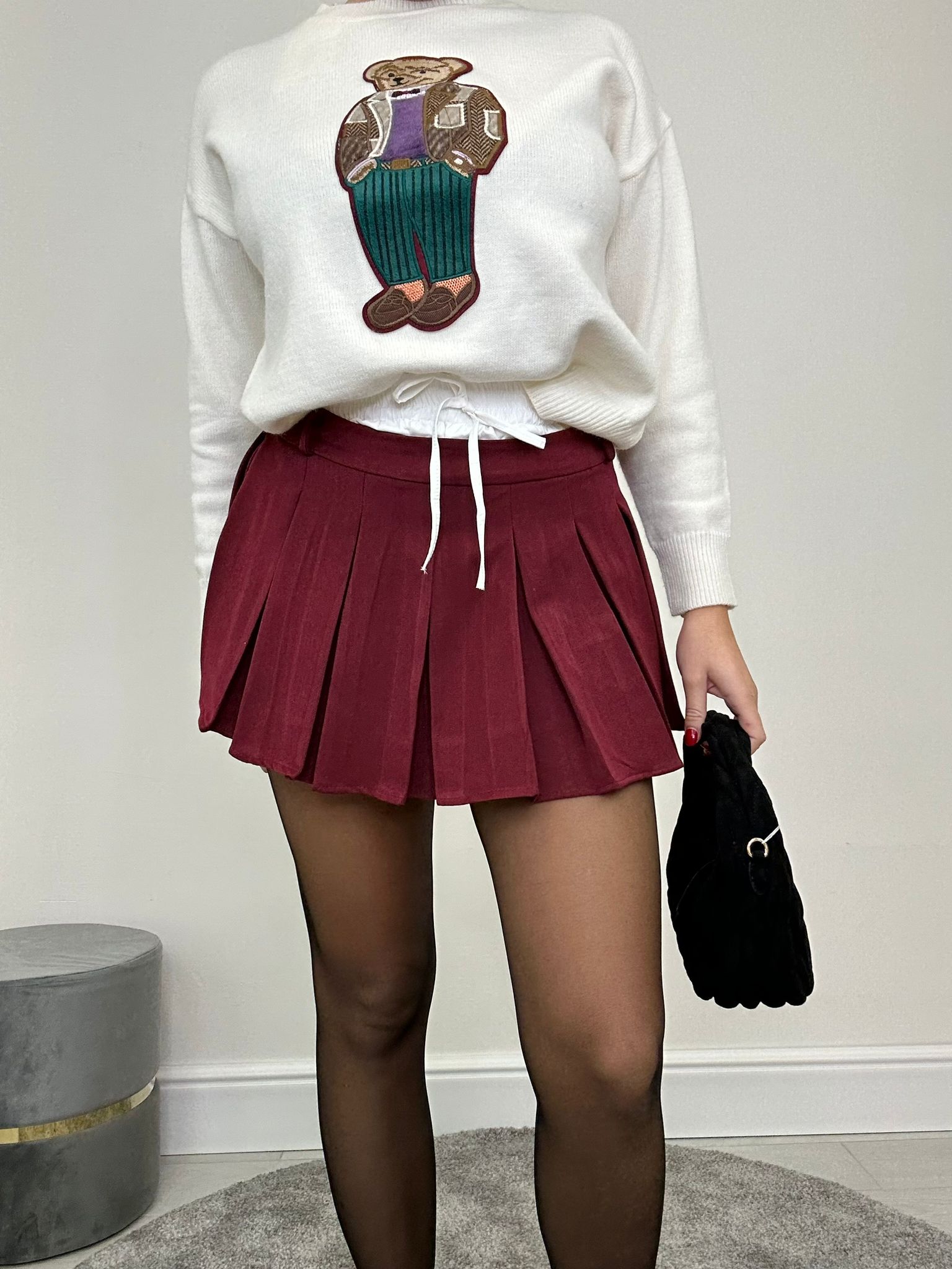 Jupe Courte Clarissa - Bordeaux