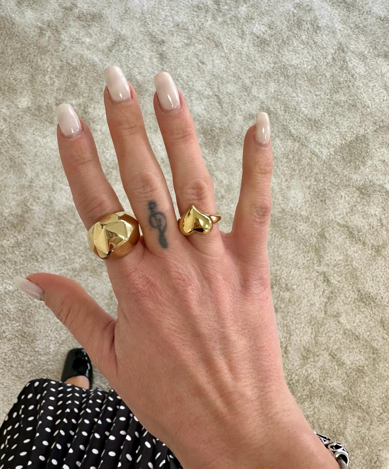 Bague coeur doré