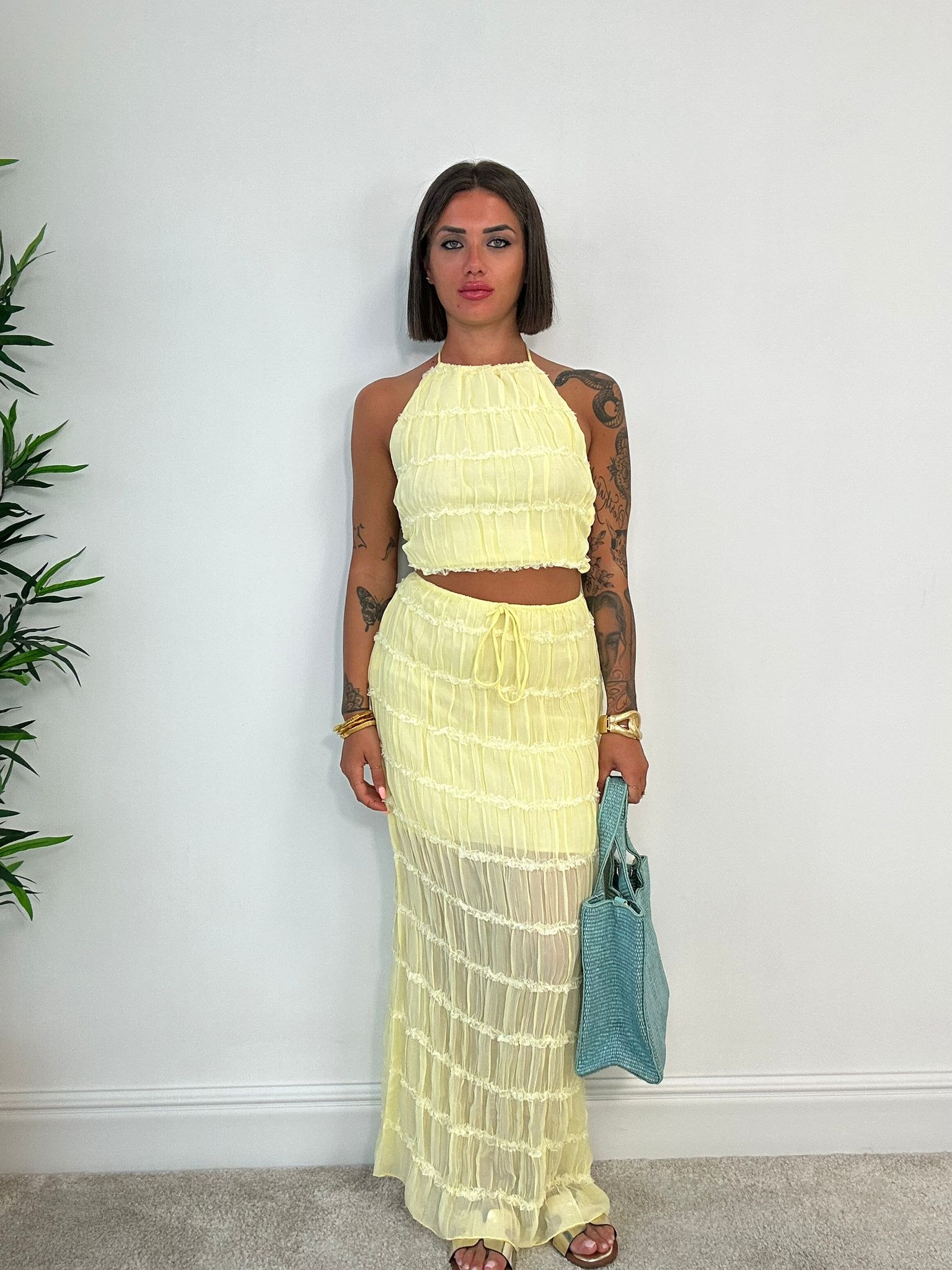Coordinato Smeralda (Top + Gonna) Giallo